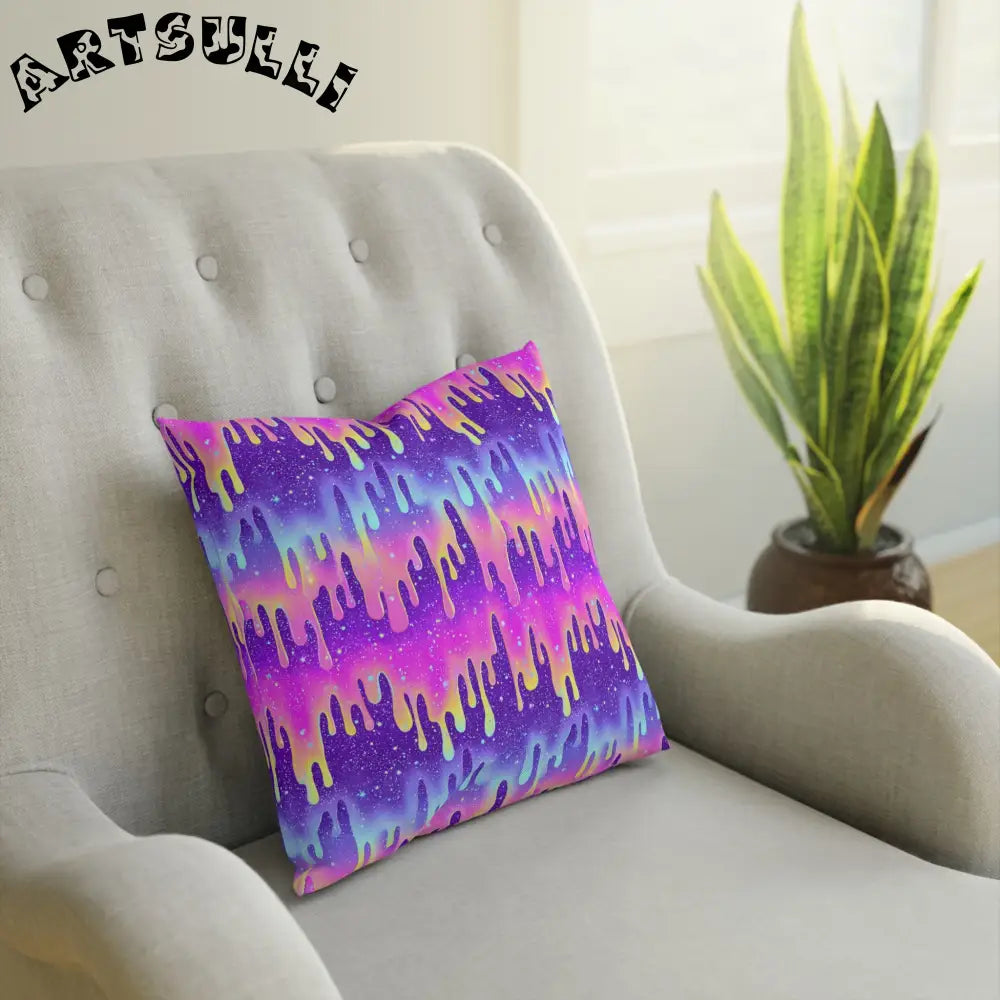 JAKKOUTTHEBXX Colorful Dripping Paint Throw Pillow 2025