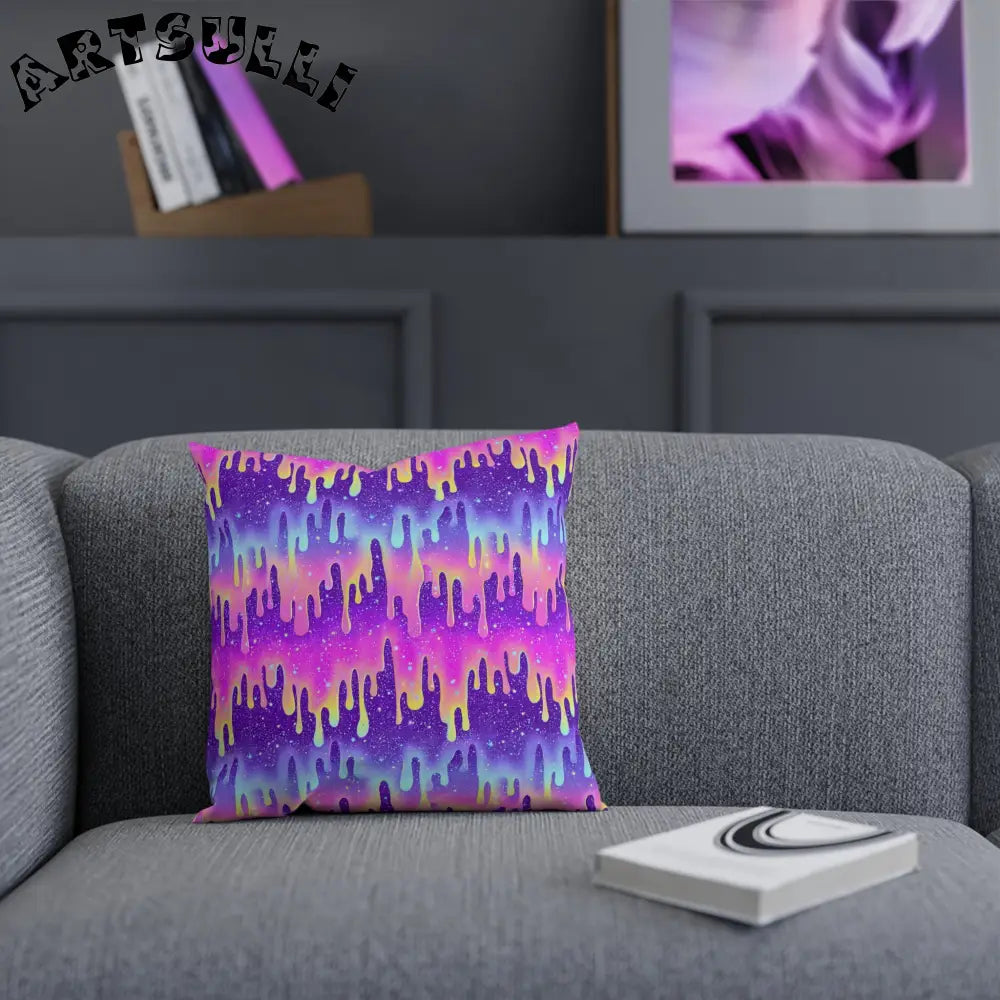 JAKKOUTTHEBXX Colorful Dripping Paint Throw Pillow 2025