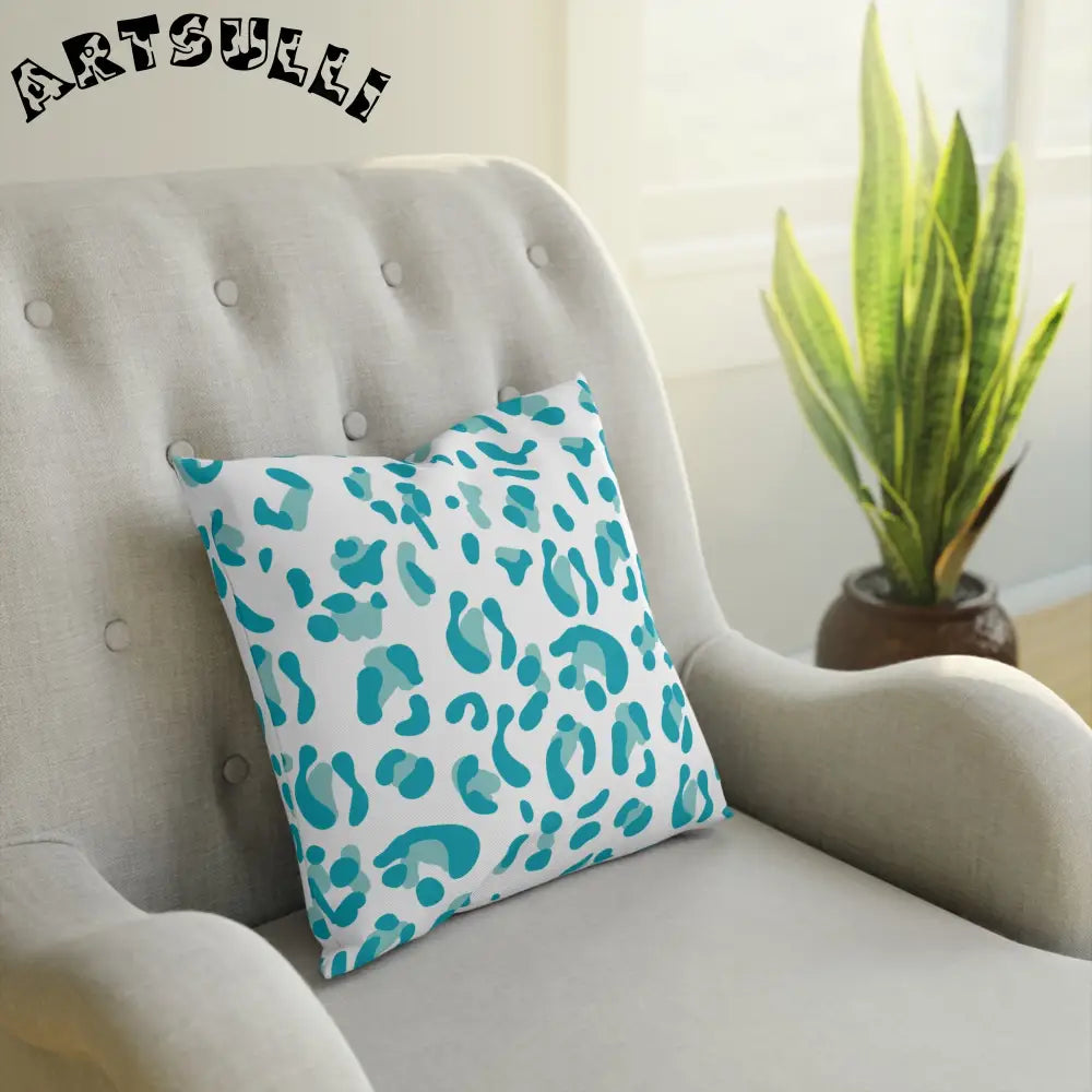 JAKKOUTTHEBXX Teal Leopard Print Pillow 2025