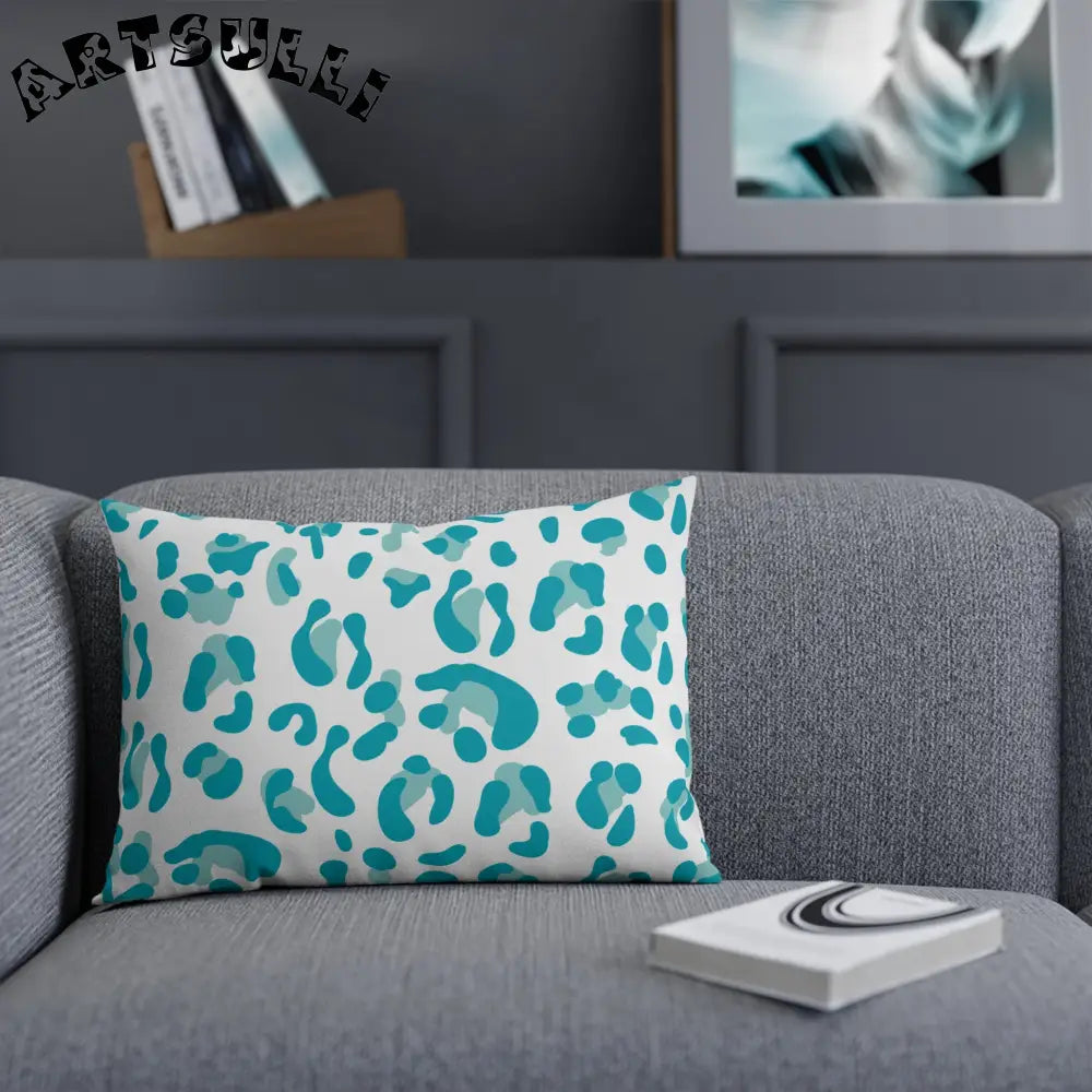 JAKKOUTTHEBXX Teal Leopard Print Pillow 2025