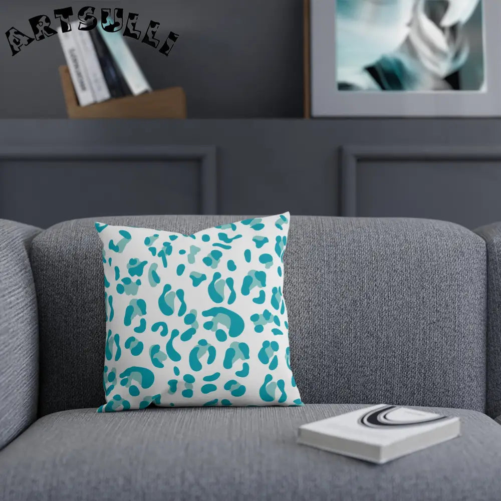 JAKKOUTTHEBXX Teal Leopard Print Pillow 2025
