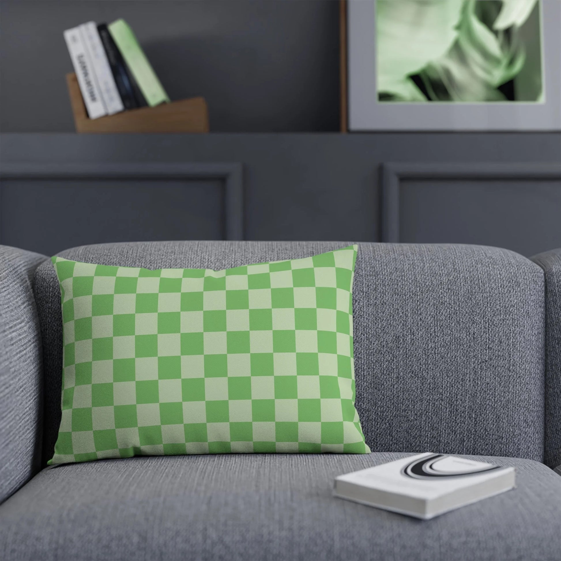 Custom Character Checkerboard Green Cushion, Artsulli - Art is Long, Life is Short, Home Decor, , , , , , , 