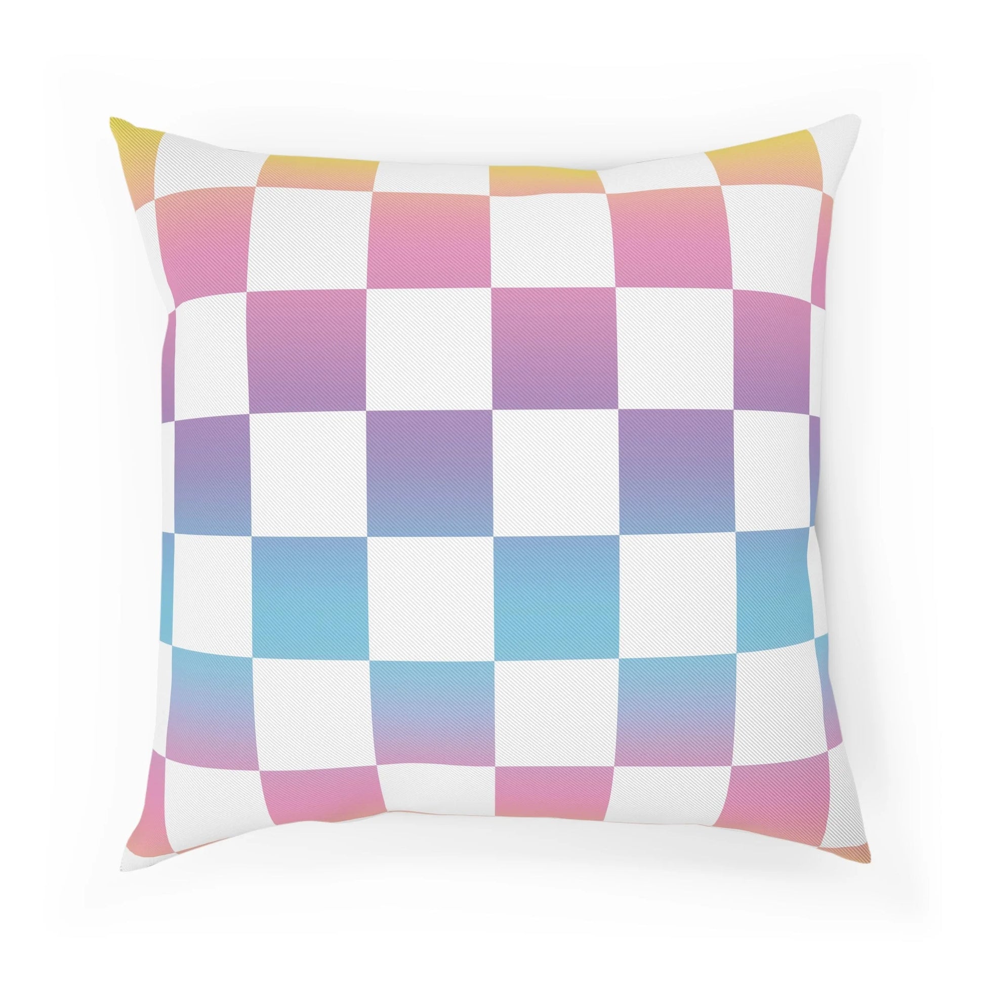Custom Character Vaporwave Check Cushion, Artsulli - Art is Long, Life is Short, Home Decor, Size, 18.1" × 18.1", , , , , 16566641065229922964