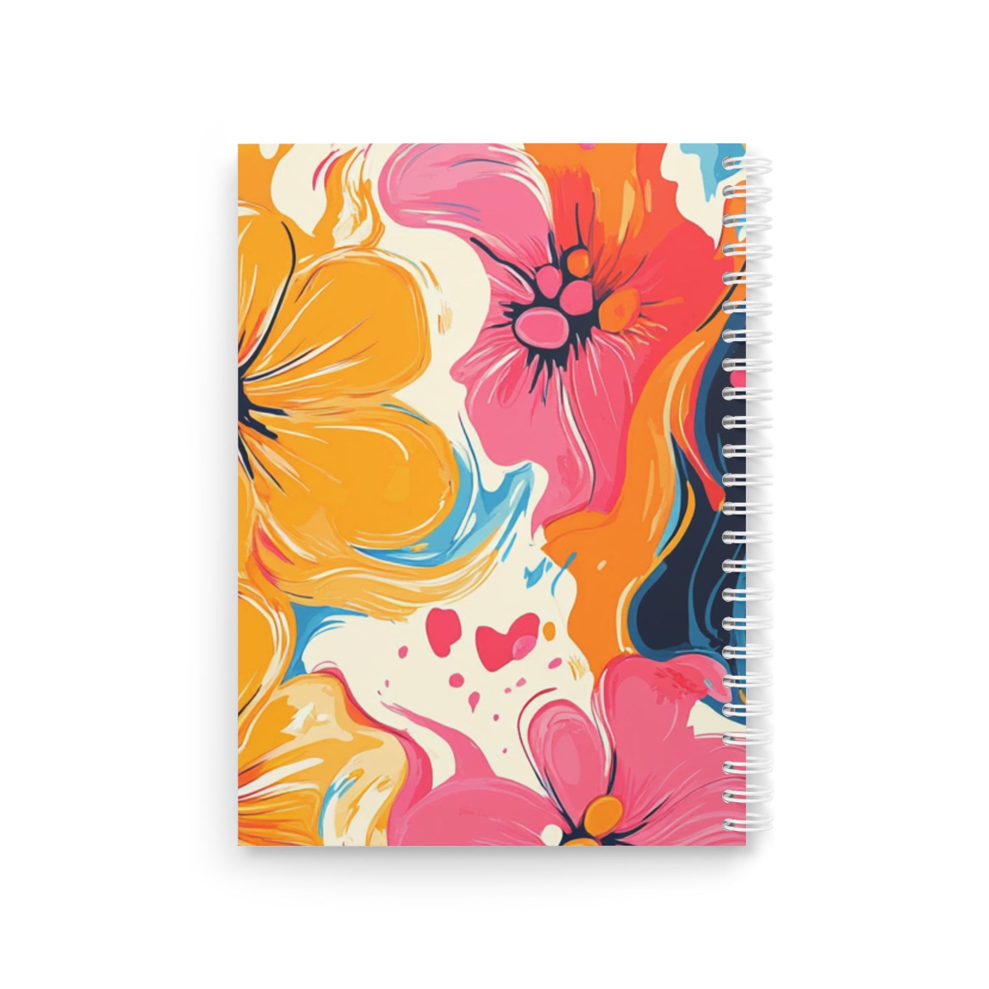 Custom Floral Abstract Wide-Ruled Spiral Notebook, Artsulli - Art is Long, Life is Short, Paper products, , , , , , , 