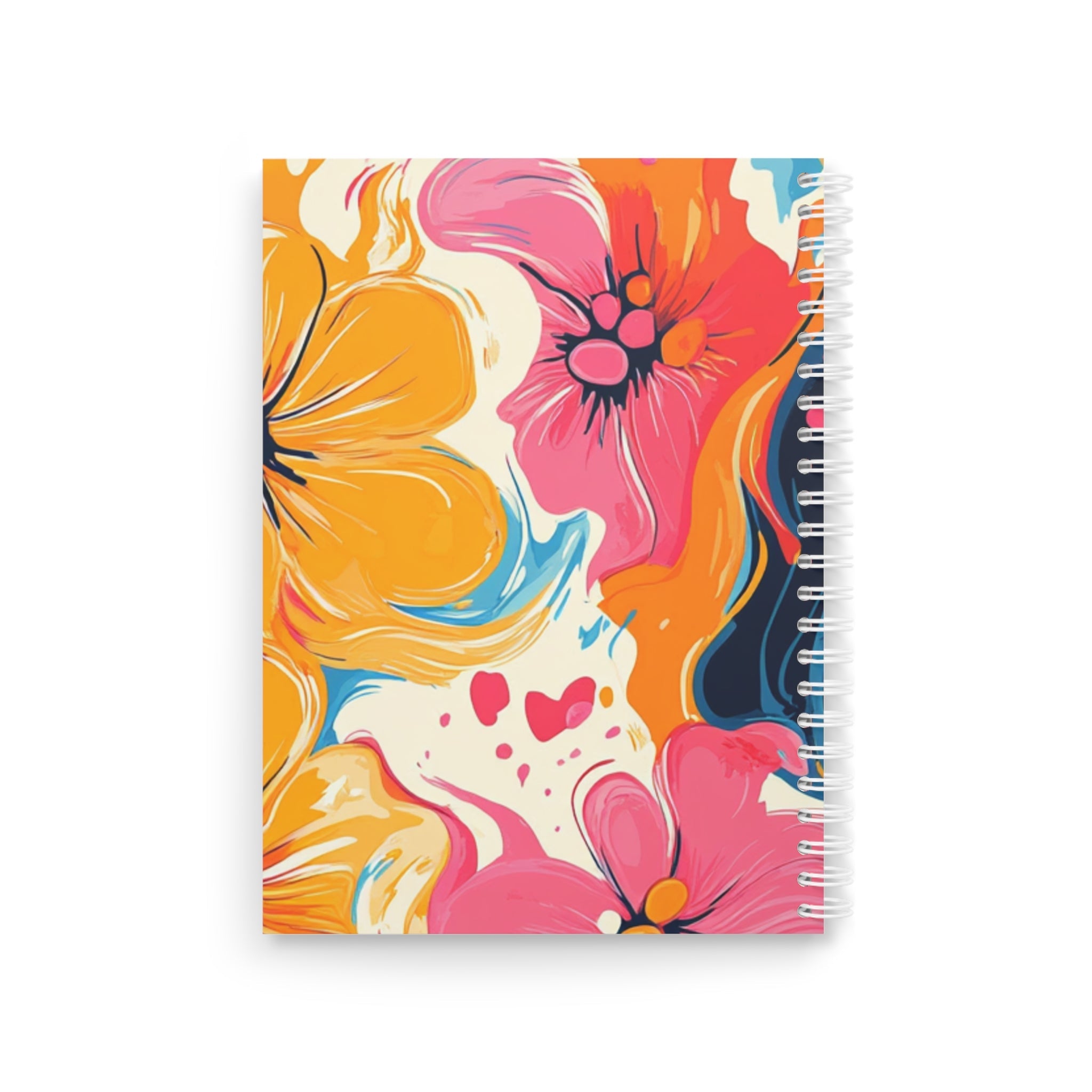 Custom Floral Abstract Wide-Ruled Spiral Notebook, Artsulli - Art is Long, Life is Short, Paper products, , , , , , , 