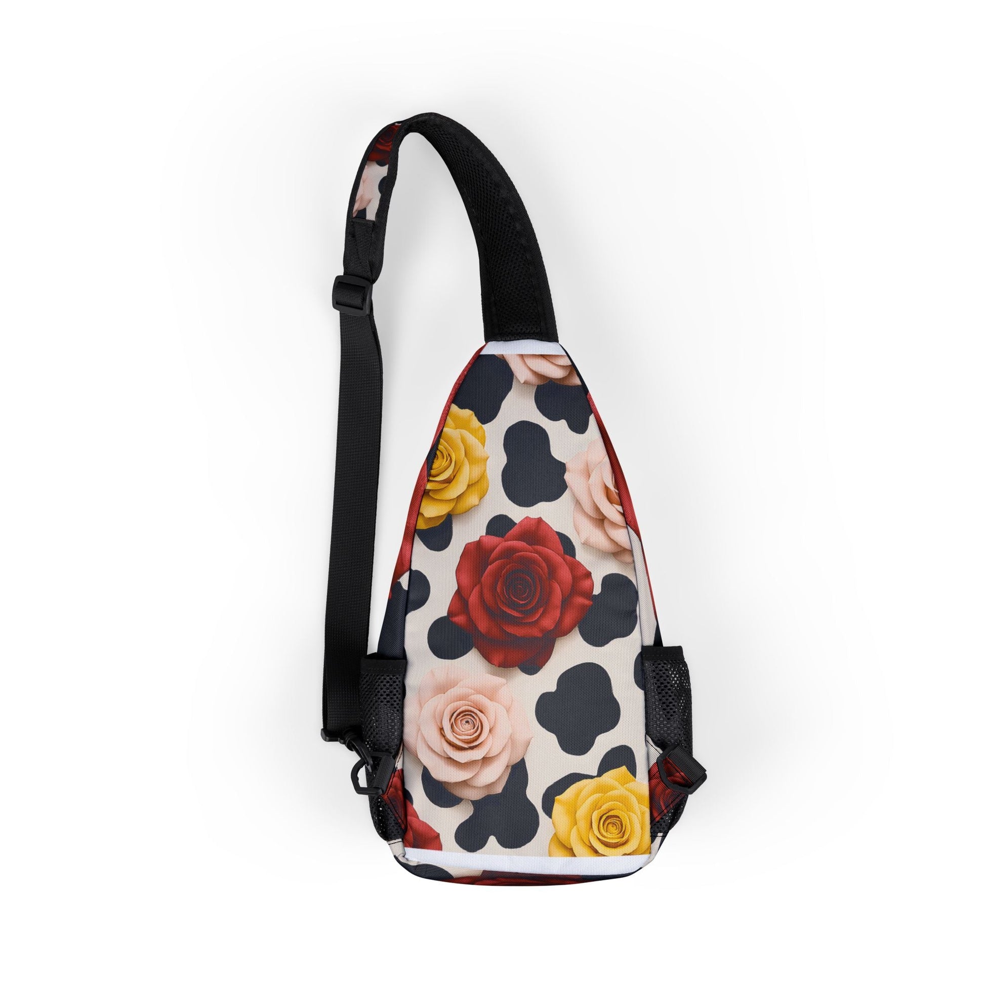 Custom Floral and Cow Print Chest Bag, Artsulli - Art is Long, Life is Short, Bags, , , , , , , 