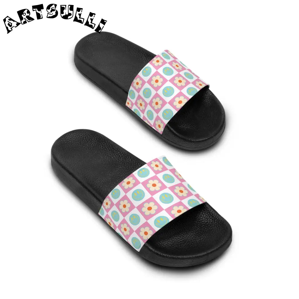 JAKKOUTTHEBXX Custom Touch Madotsukis Grin Bloom Floral Slides 2025