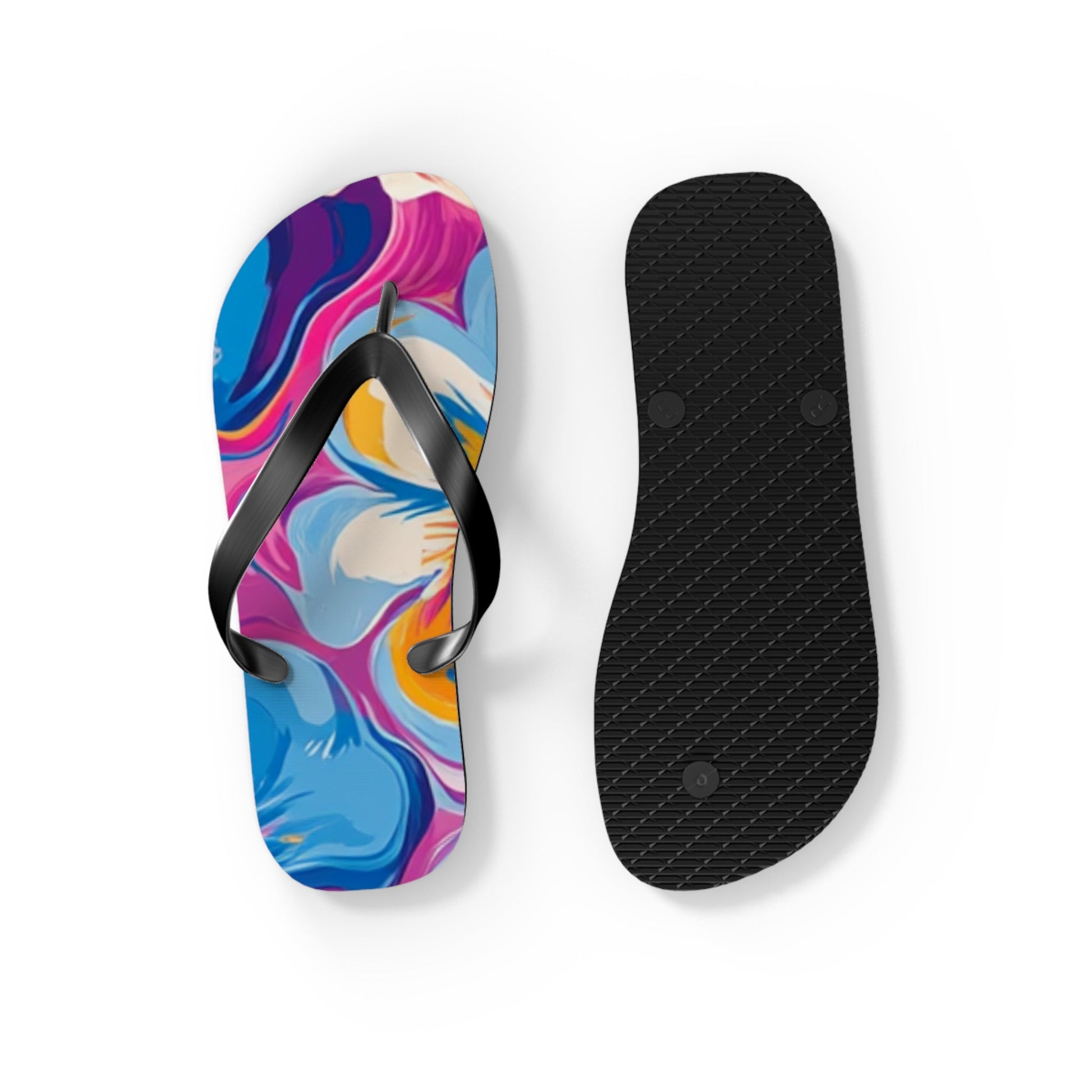 Customizable Colorful Flip Flops, Artsulli - Art is Long, Life is Short, Shoes, , , , , , , 