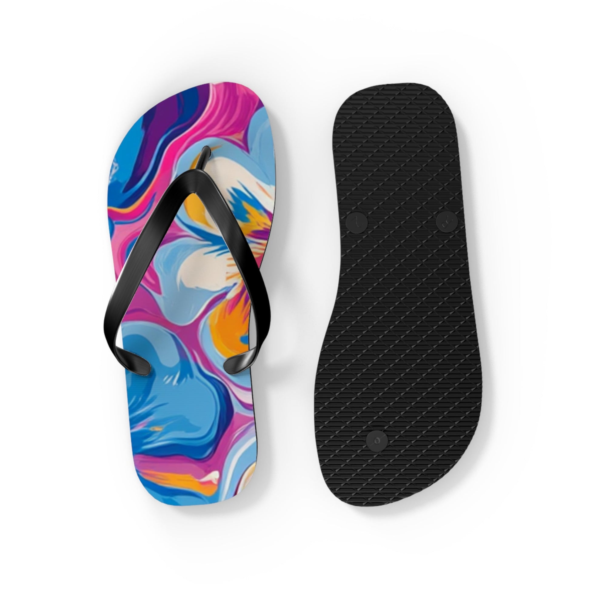 Customizable Colorful Flip Flops, Artsulli - Art is Long, Life is Short, Shoes, , , , , , , 