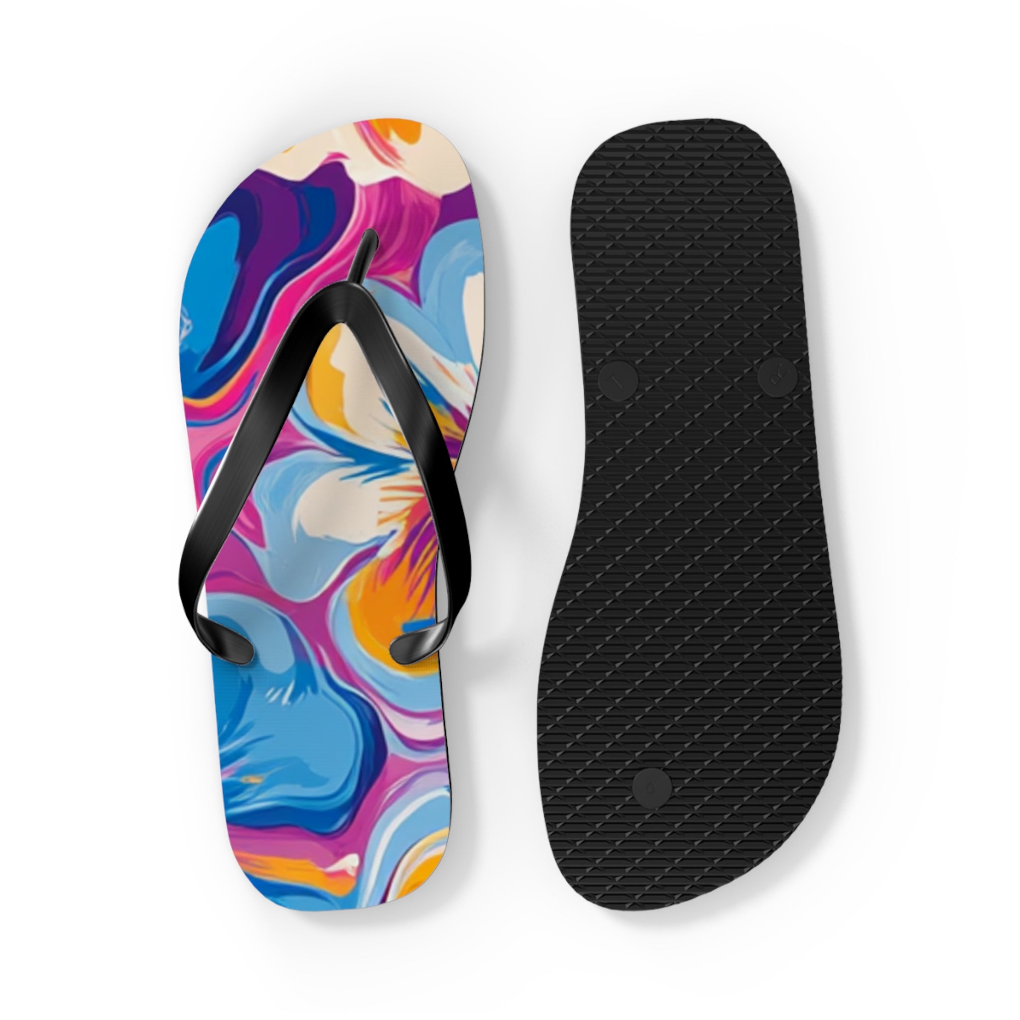 Customizable Colorful Flip Flops, Artsulli - Art is Long, Life is Short, Shoes, , , , , , , 