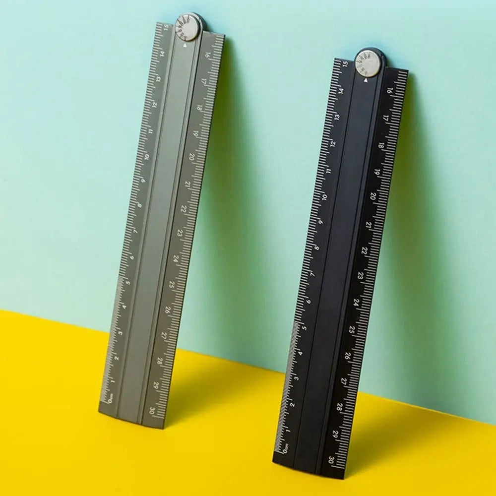 30cm Folding Ruler Drawing Measuirng Tool Aluminum Alloy Straight Ruler Multifunctional Metal Ruler School Office Supplies