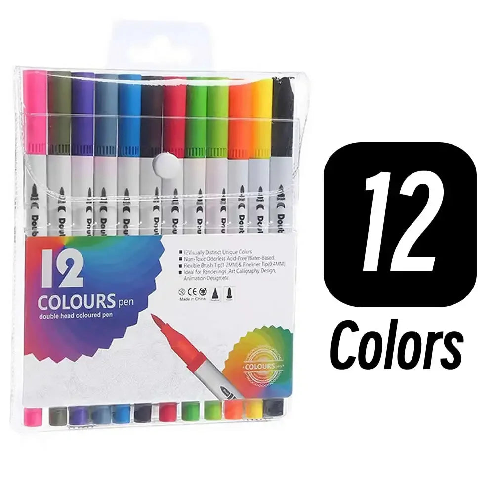 Buy The Best By Artsulli - Art is Long Life Short - LOLEDE 60 Color Double Head Markers Tip Supplies Drawing Brush Pen Colors Set