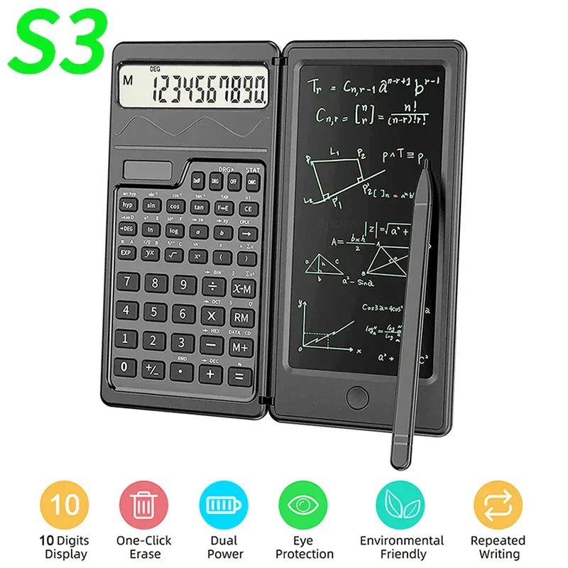 Buy The Best By Artsulli - Art is Long Life Short - VAORLO 2 IN 1 Foldable Scientific Calculators With 6 Inch Writing Tablet Digital