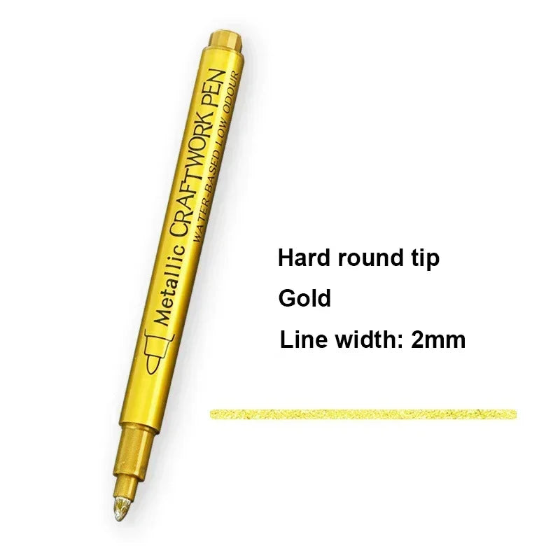 Buy The Best By Artsulli - Art is Long Life Short - 1/2Pc Brush Metallic Marker Pens Gold Silver Permanent Markers for Crafts Manga