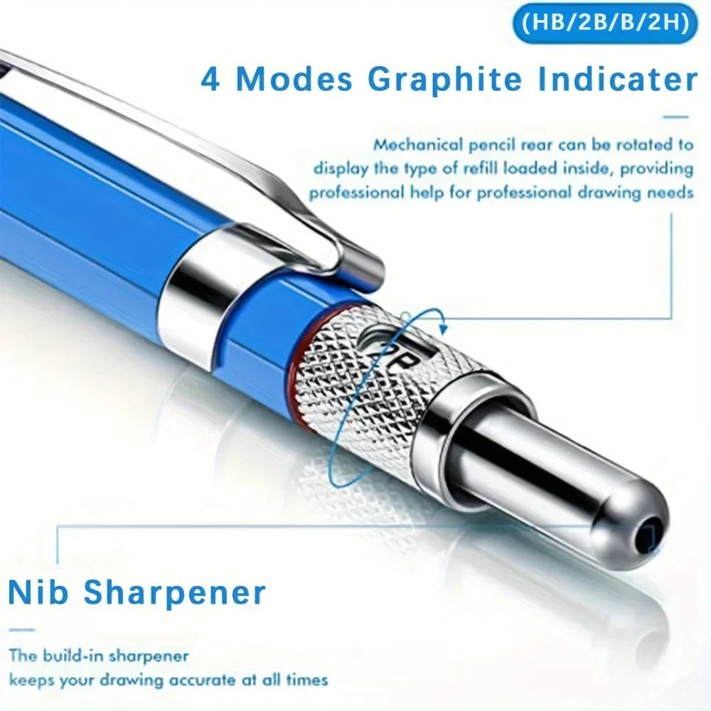 Buy The Best By Artsulli - Art is Long Life Short - 2.0MM Metal Mechanical Pencil Set with lead Drawing Design Automatic Special Student