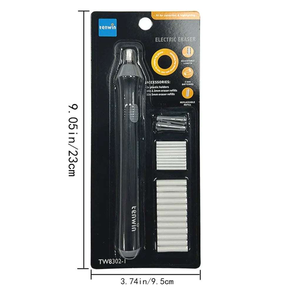 Buy The Best By Artsulli - Art is Long Life Short - Tenwin Adjustable Electric Rubber Eraser with Refills Battery Power for Sketch Drawing