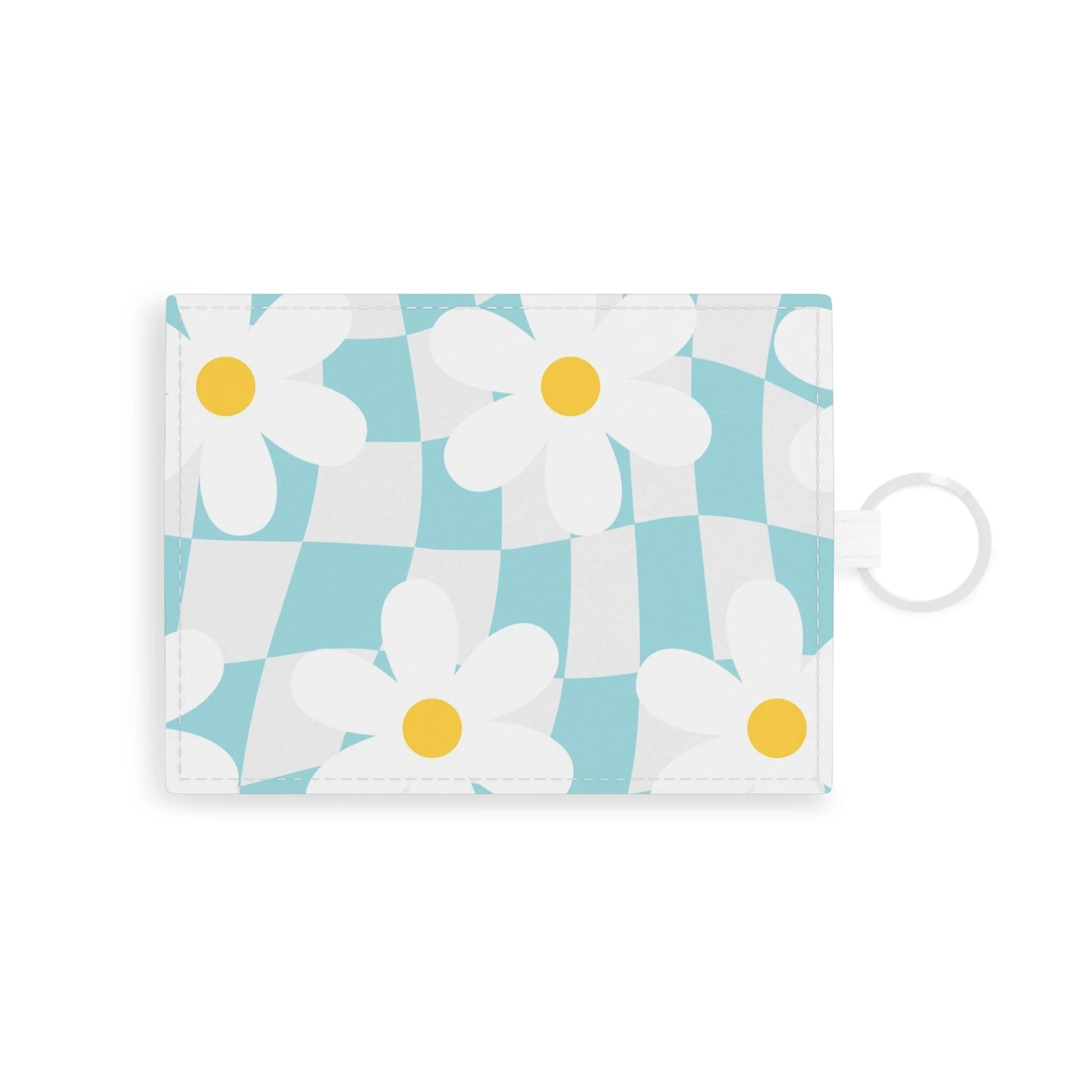Daisy Card Holder with White Checkered Background, Artsulli - Art is Long, Life is Short, Accessories, Size, One size, Color, White, , , 21540511136397291133