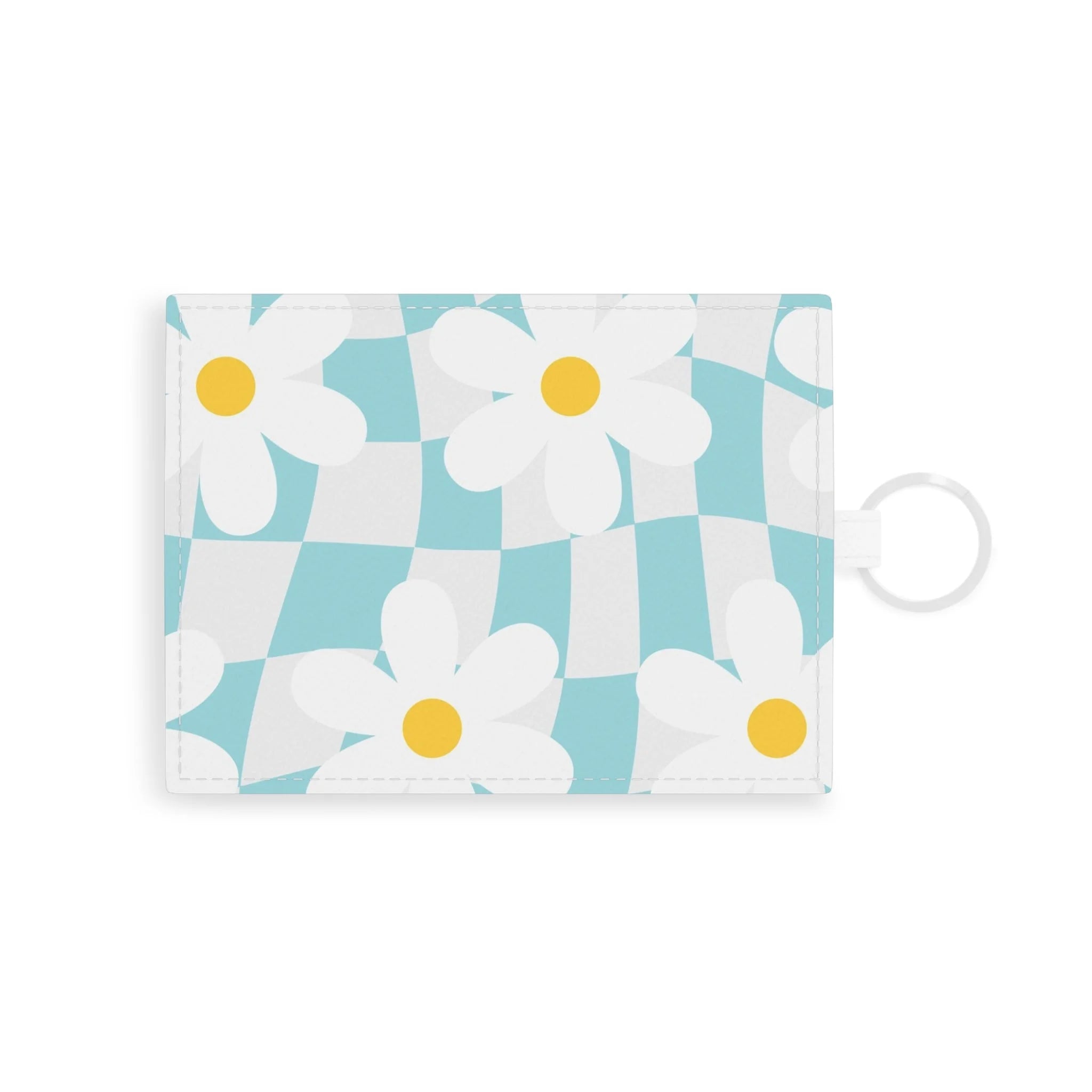 Daisy Card Holder with White Checkered Background, Artsulli - Art is Long, Life is Short, Accessories, Size, One size, Color, White, , , 21540511136397291133