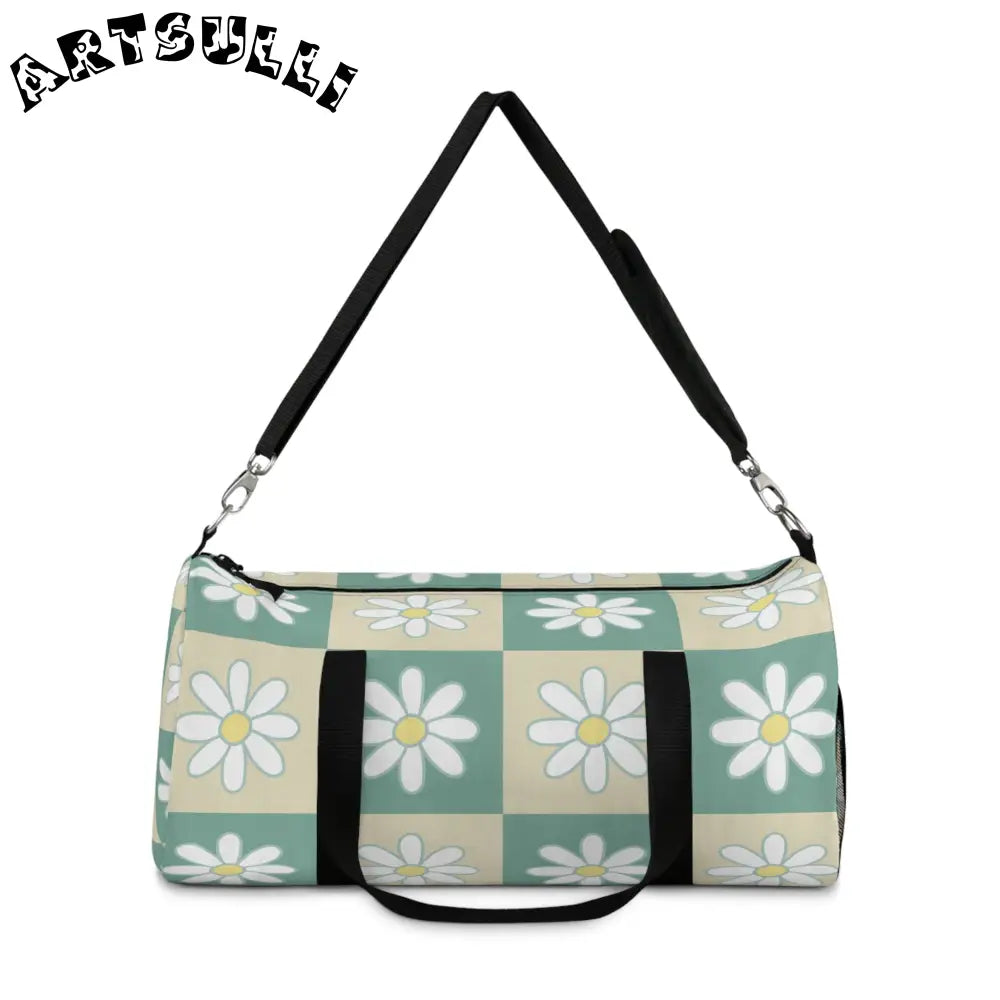 JAKKOUTTHEBXX Daisy Checkerboard Custom-Printed Duffel Bag 2025