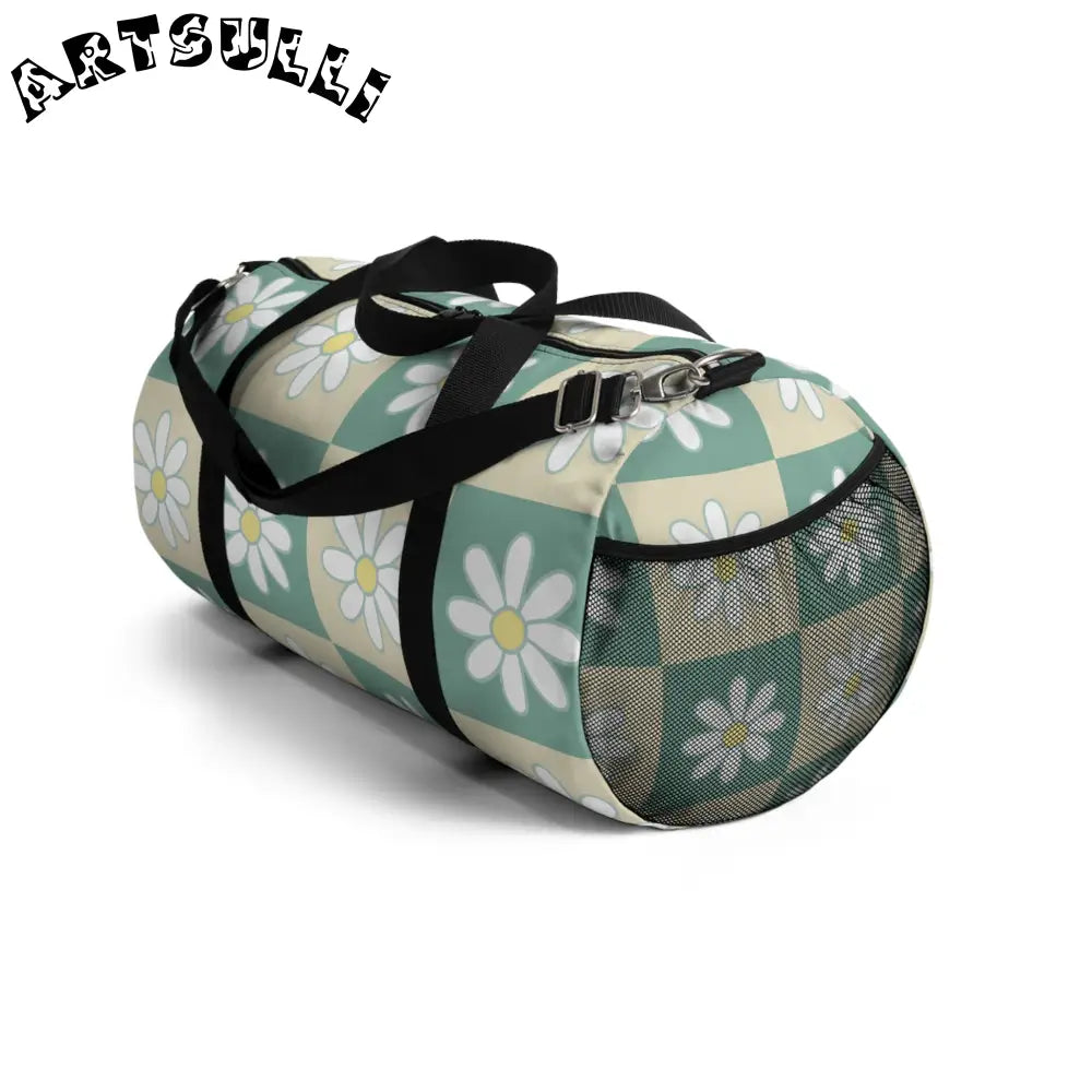JAKKOUTTHEBXX Daisy Checkerboard Custom-Printed Duffel Bag 2025