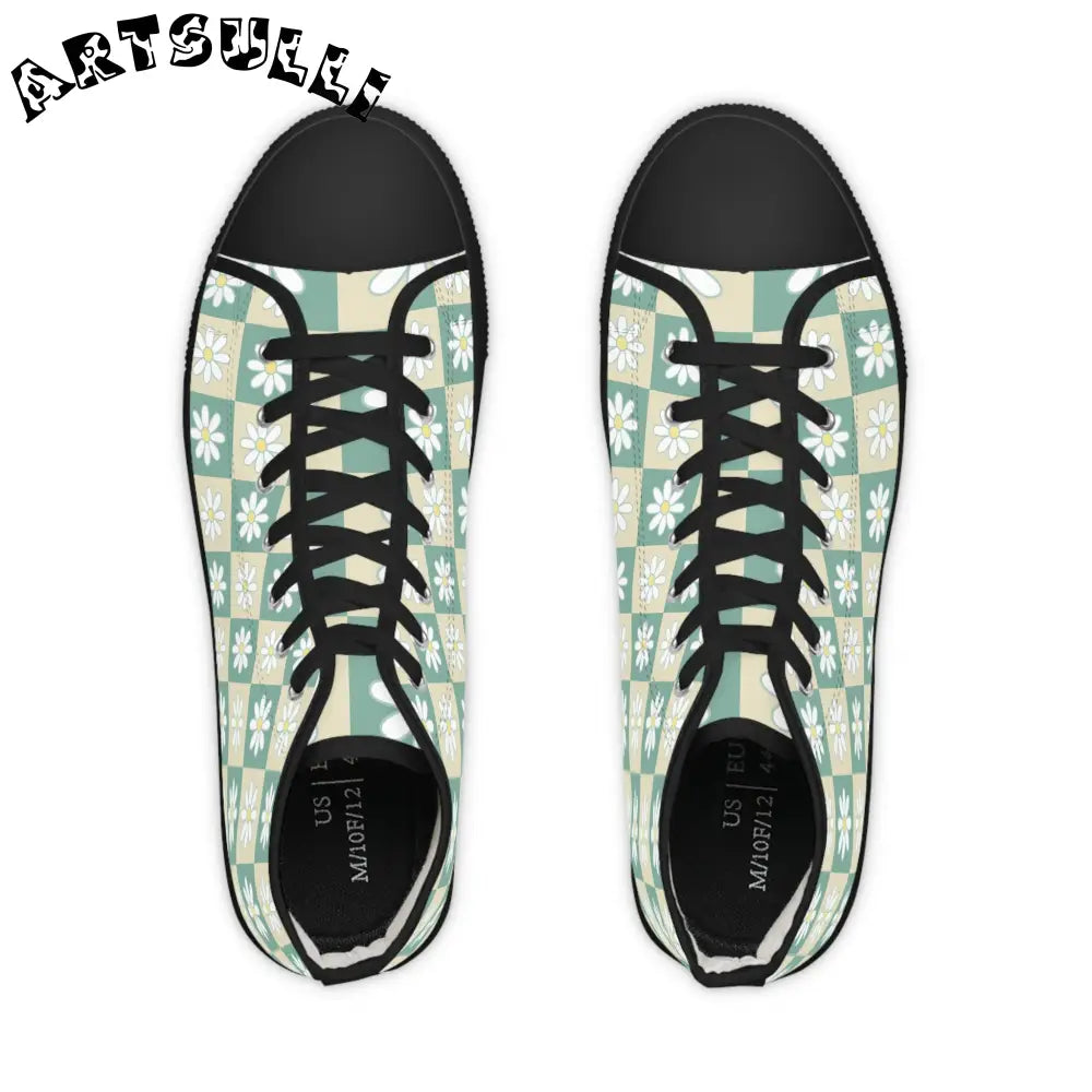 JAKKOUTTHEBXX Daisy Checkered Breathable Polyester Canvas High Tops 2025