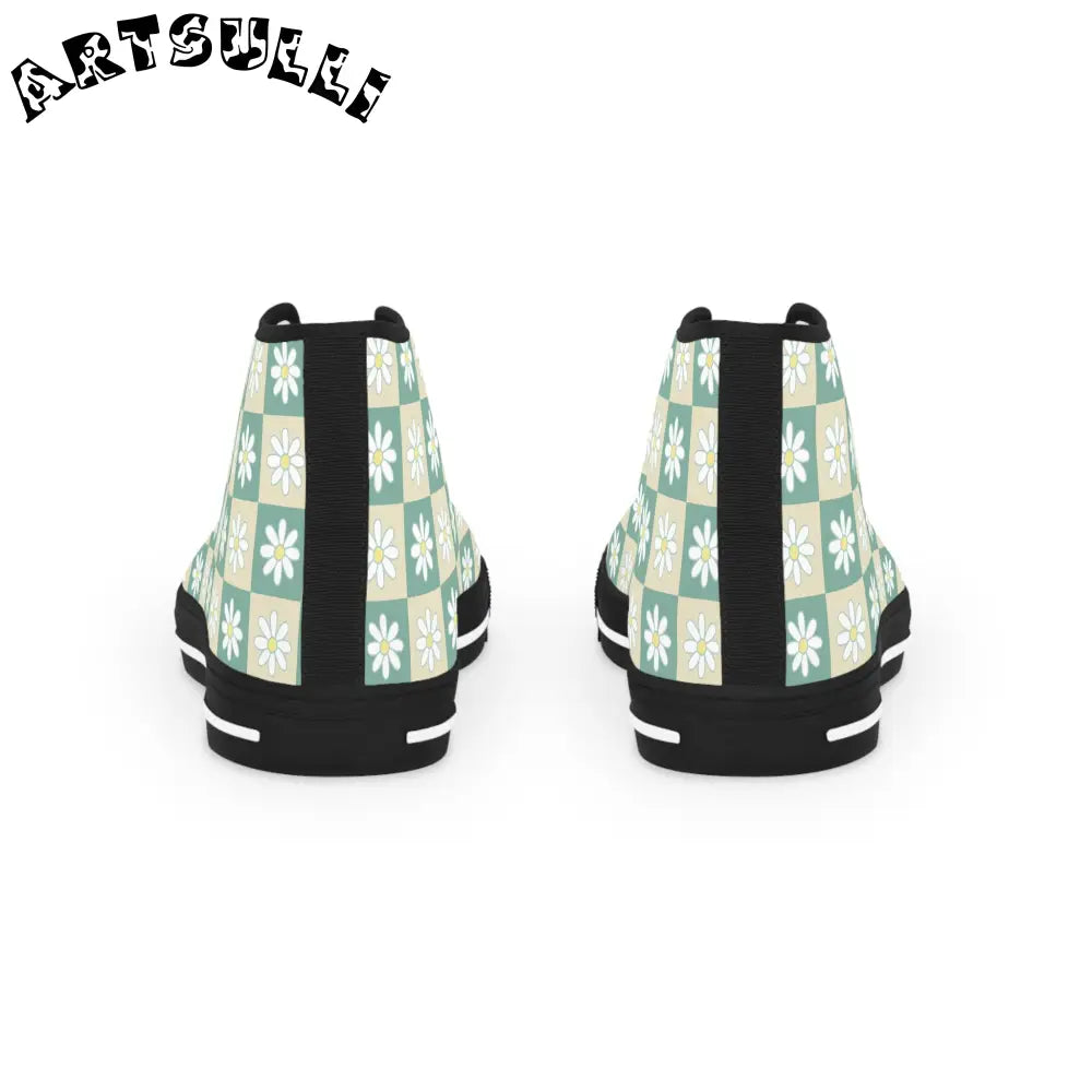 JAKKOUTTHEBXX Daisy Checkered Breathable Polyester Canvas High Tops 2025