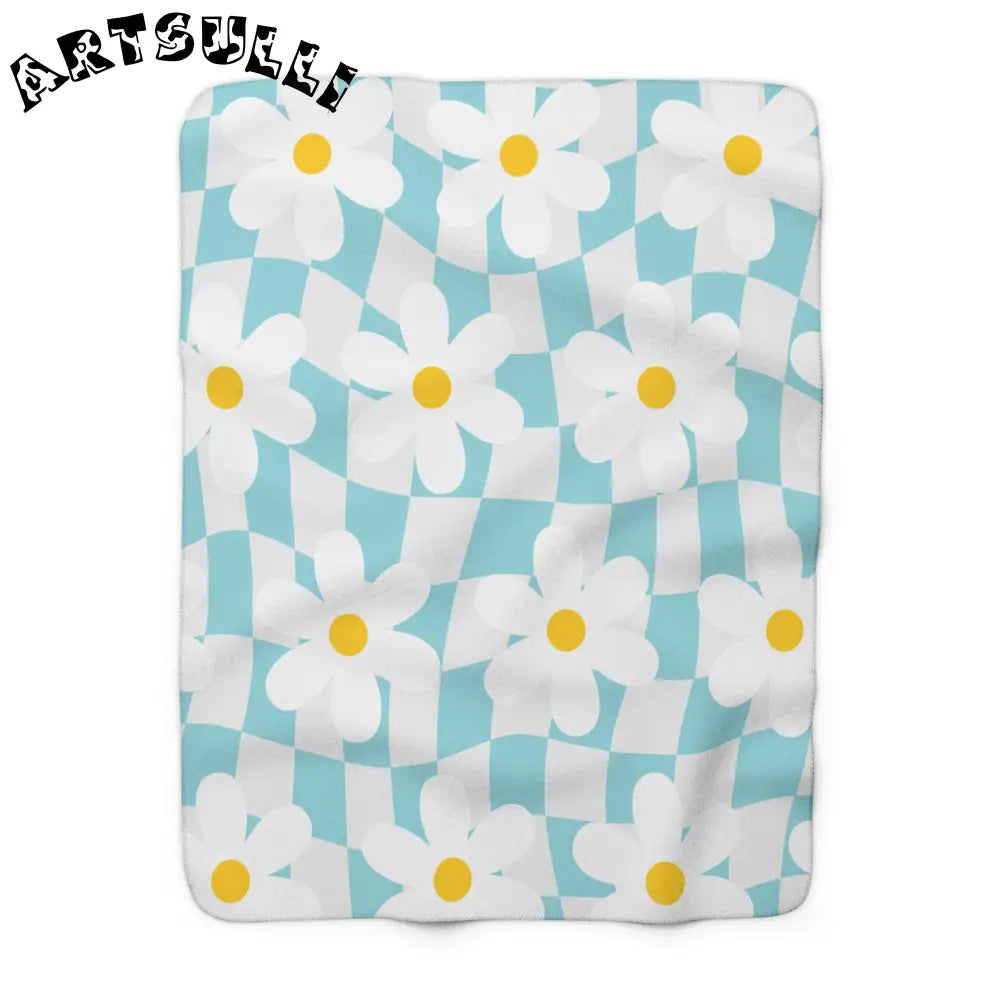 JAKKOUTTHEBXX Daisy Checkered Cozy Fleece Blanket 2025
