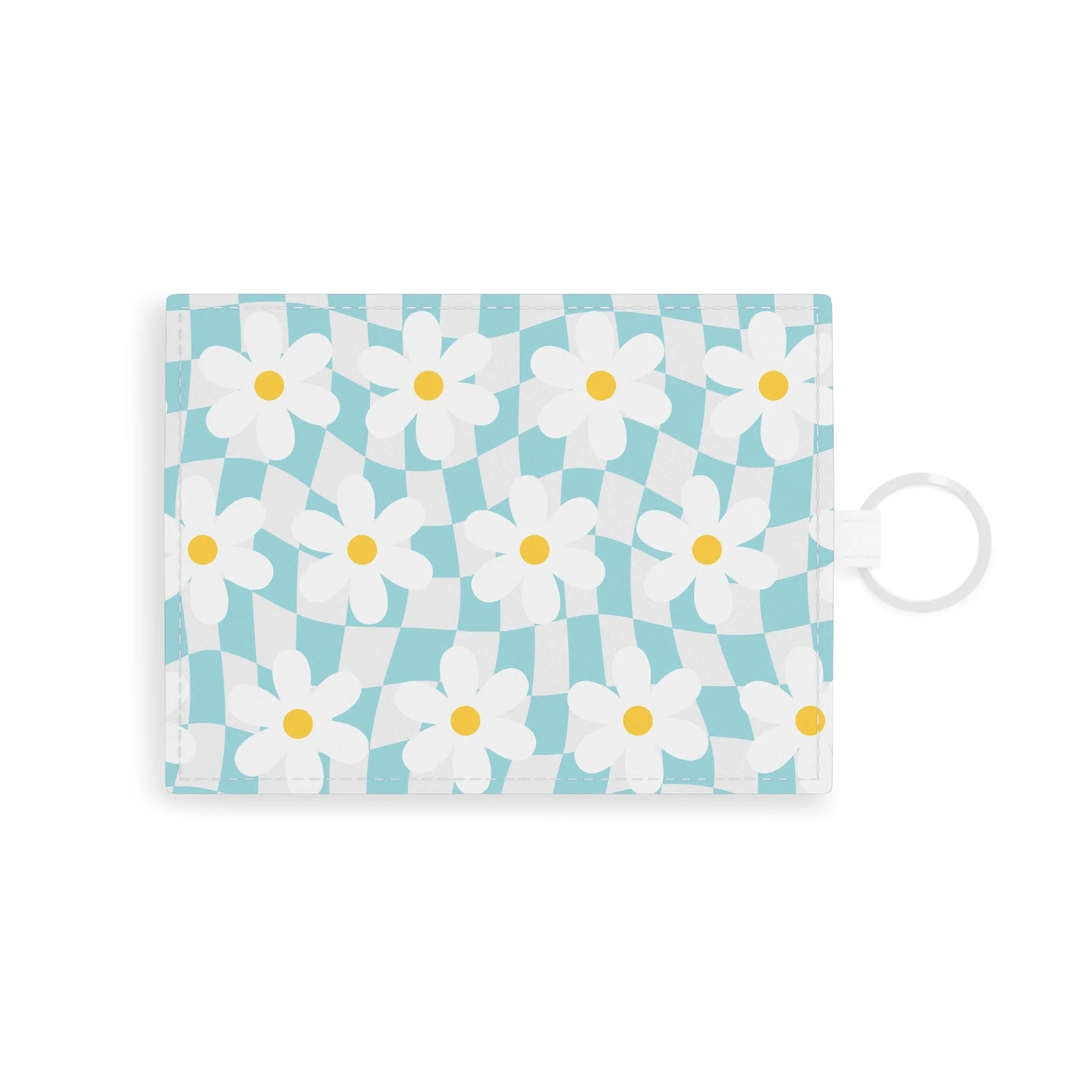 Daisy Checkered Personalized Card Holder, Artsulli - Art is Long, Life is Short, Accessories, Size, One size, Color, White, , , 60554667501350826863