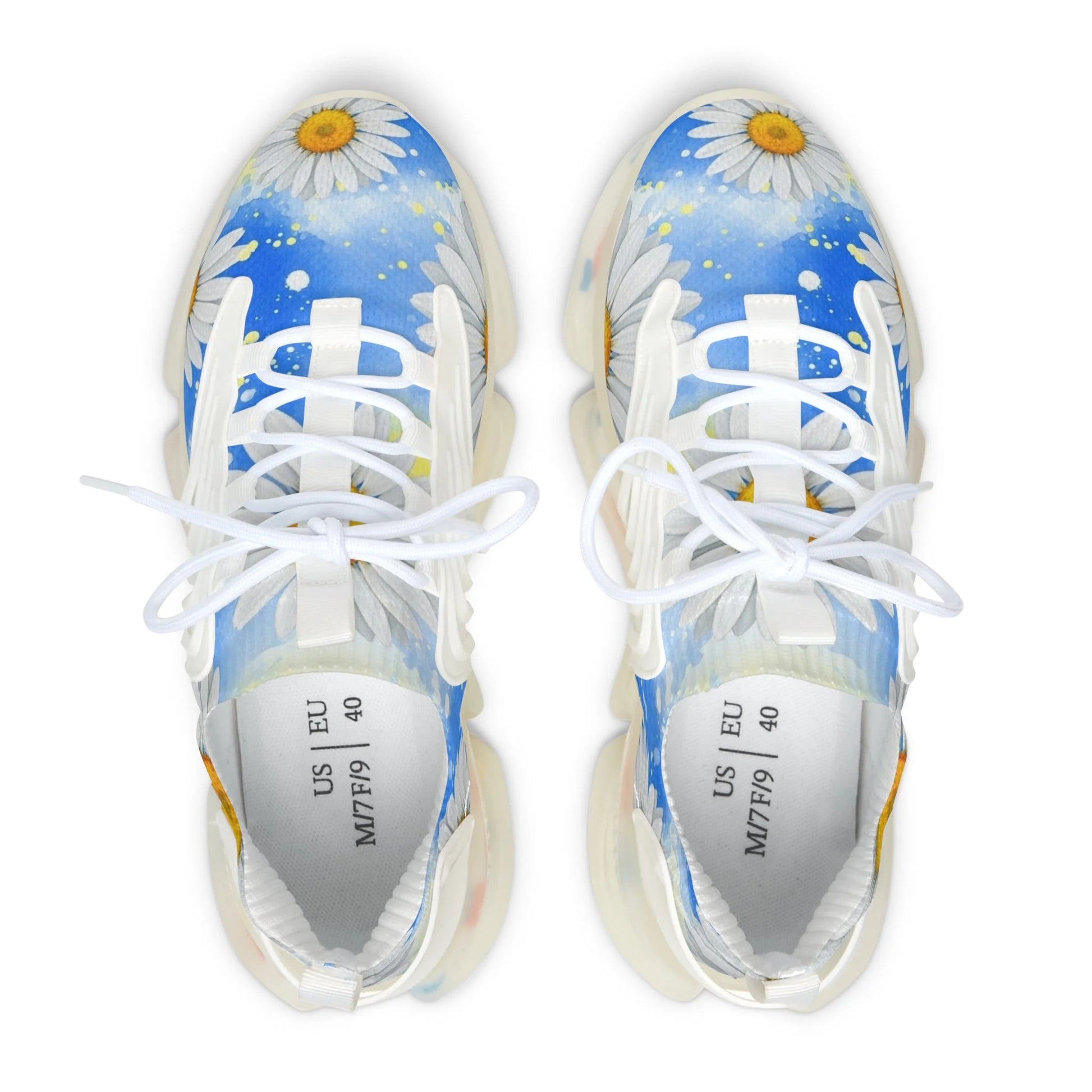 Daisy Floral Print Mesh Sneakers Deliver Comfort, Artsulli - Art is Long, Life is Short, Shoes, , , , , , , 