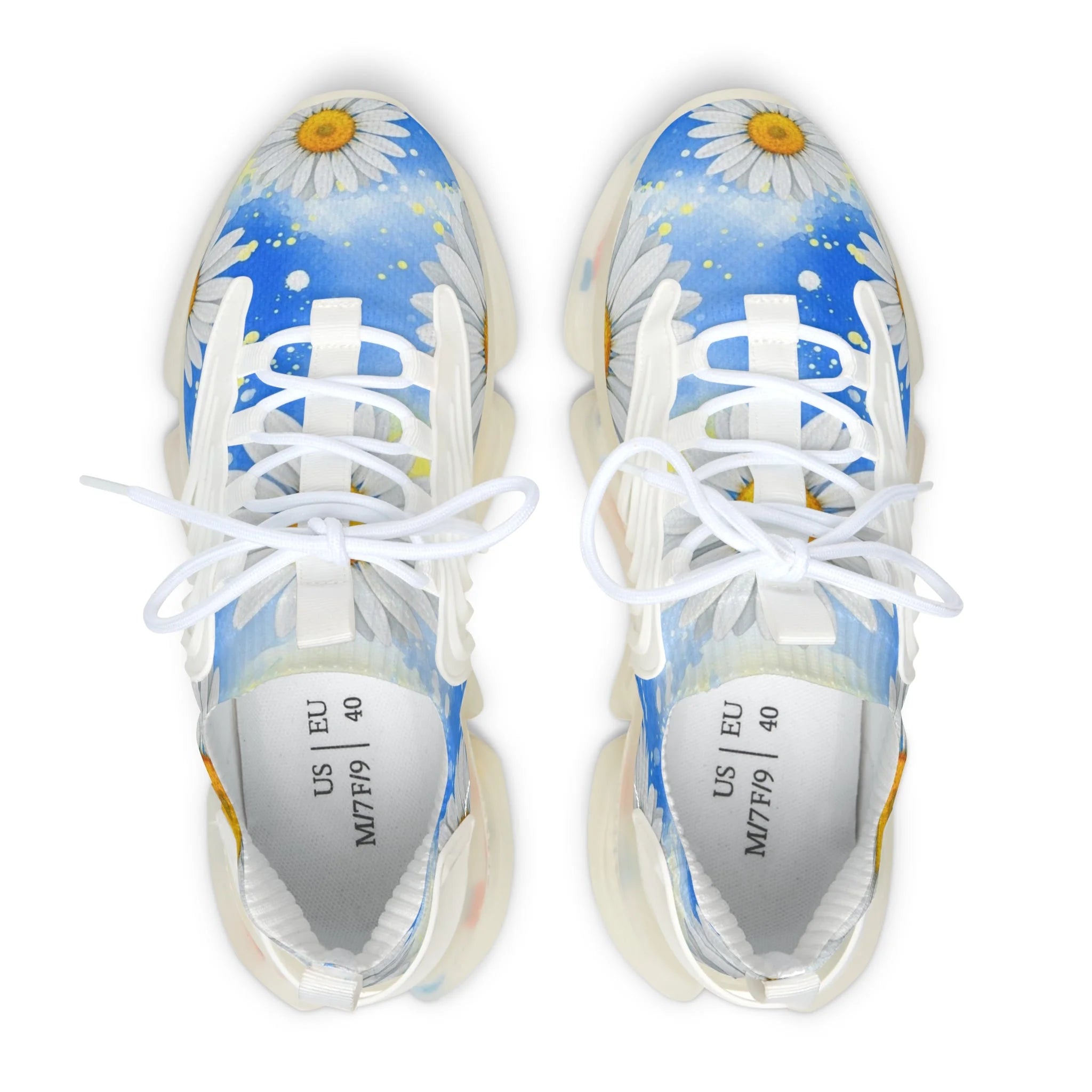 Daisy Floral Print Mesh Sneakers Deliver Comfort, Artsulli - Art is Long, Life is Short, Shoes, , , , , , , 