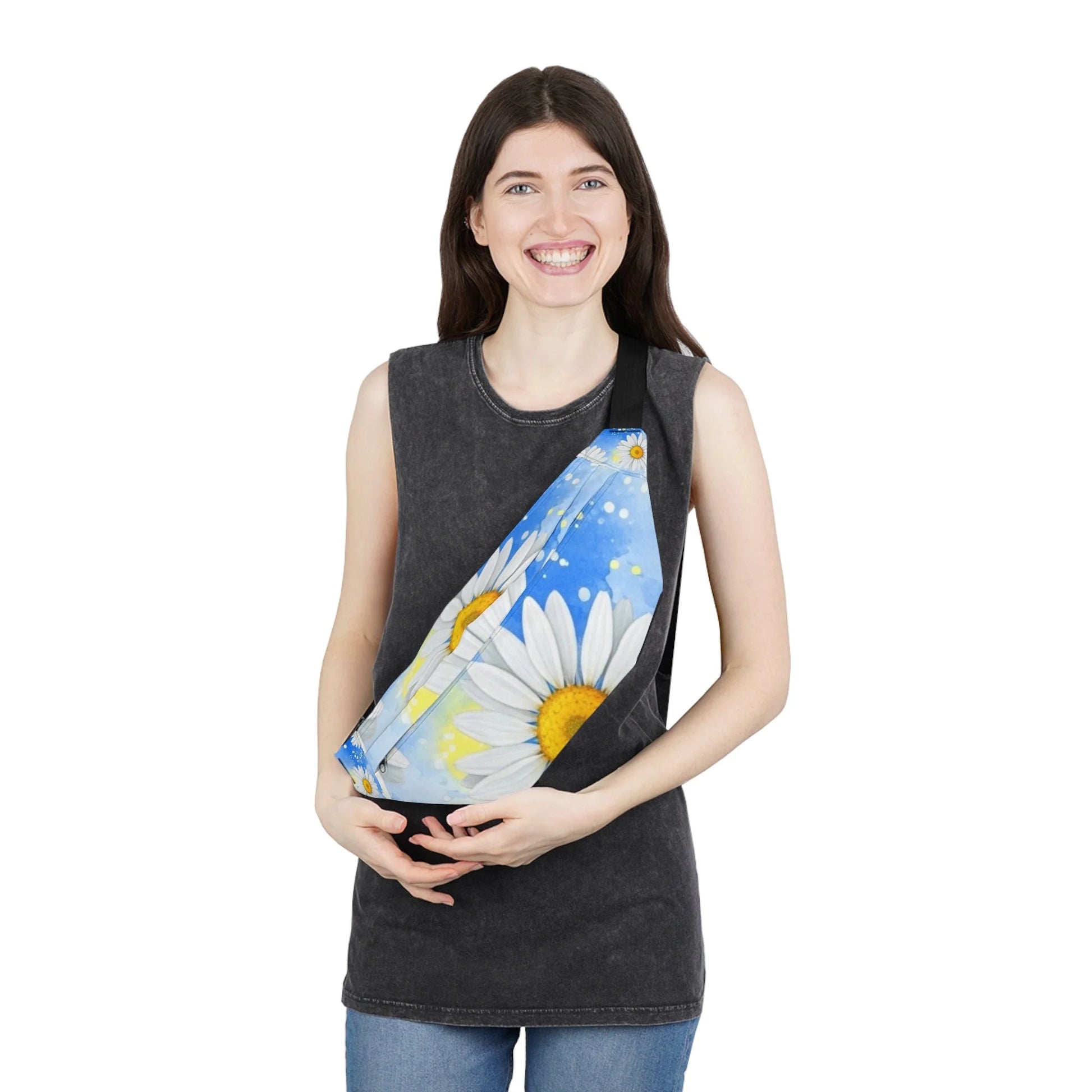 Daisy Print Utilitarian Fanny Pack, Artsulli - Art is Long, Life is Short, Bags, , , , , , , 