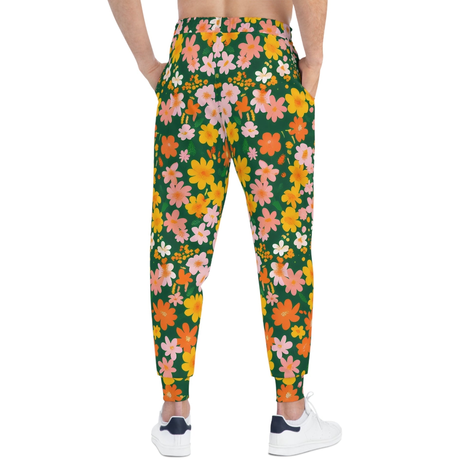 Dark Green Colorful Floral Joggers, Artsulli - Art is Long, Life is Short, All Over Prints, , , , , , , 
