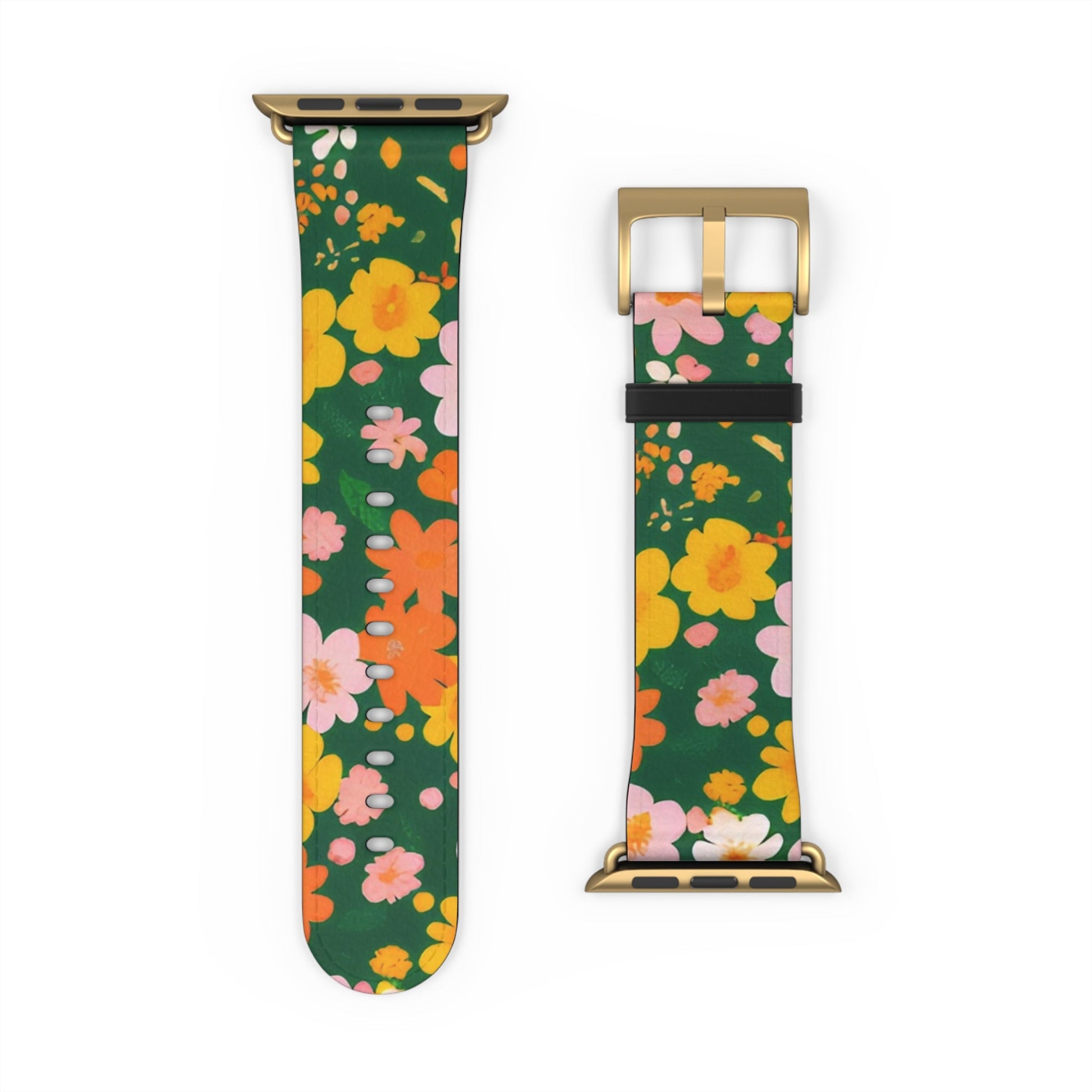 Dark Green Floral Apple Watch Band, Artsulli - Art is Long, Life is Short, Accessories, , , , , , , 