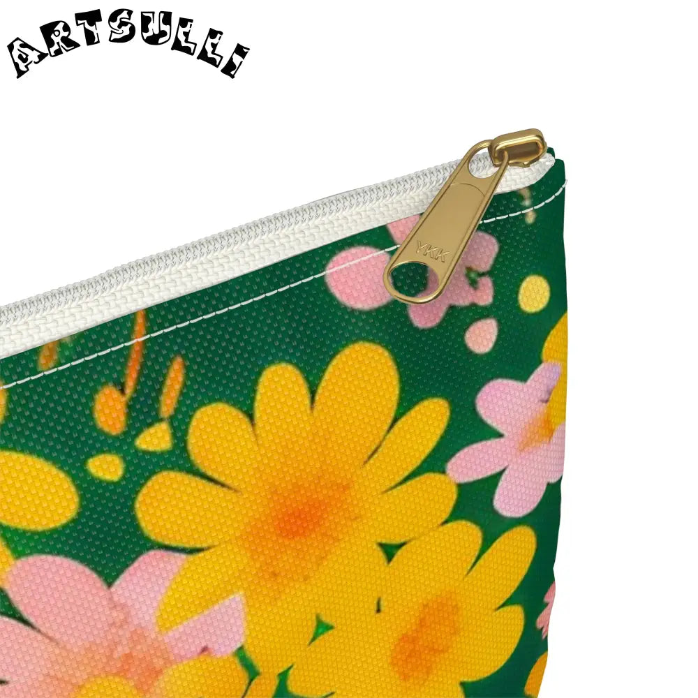 Dark Green Floral Flat Pouch, Artsulli - Art is Long, Life is Short, Bags, , , , , , , 