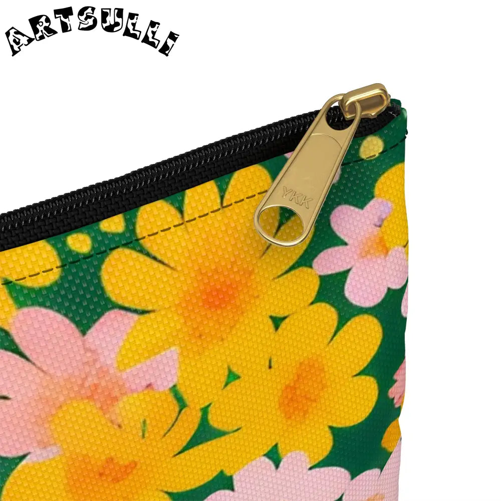 Dark Green Floral Flat Pouch, Artsulli - Art is Long, Life is Short, Bags, , , , , , , 