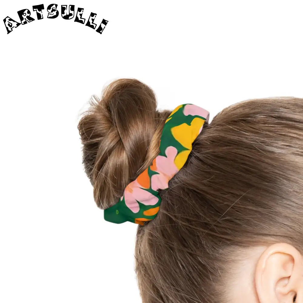 Dark Green Floral Jersey Scrunchie, Artsulli - Art is Long, Life is Short, Accessories, , , , , , , 