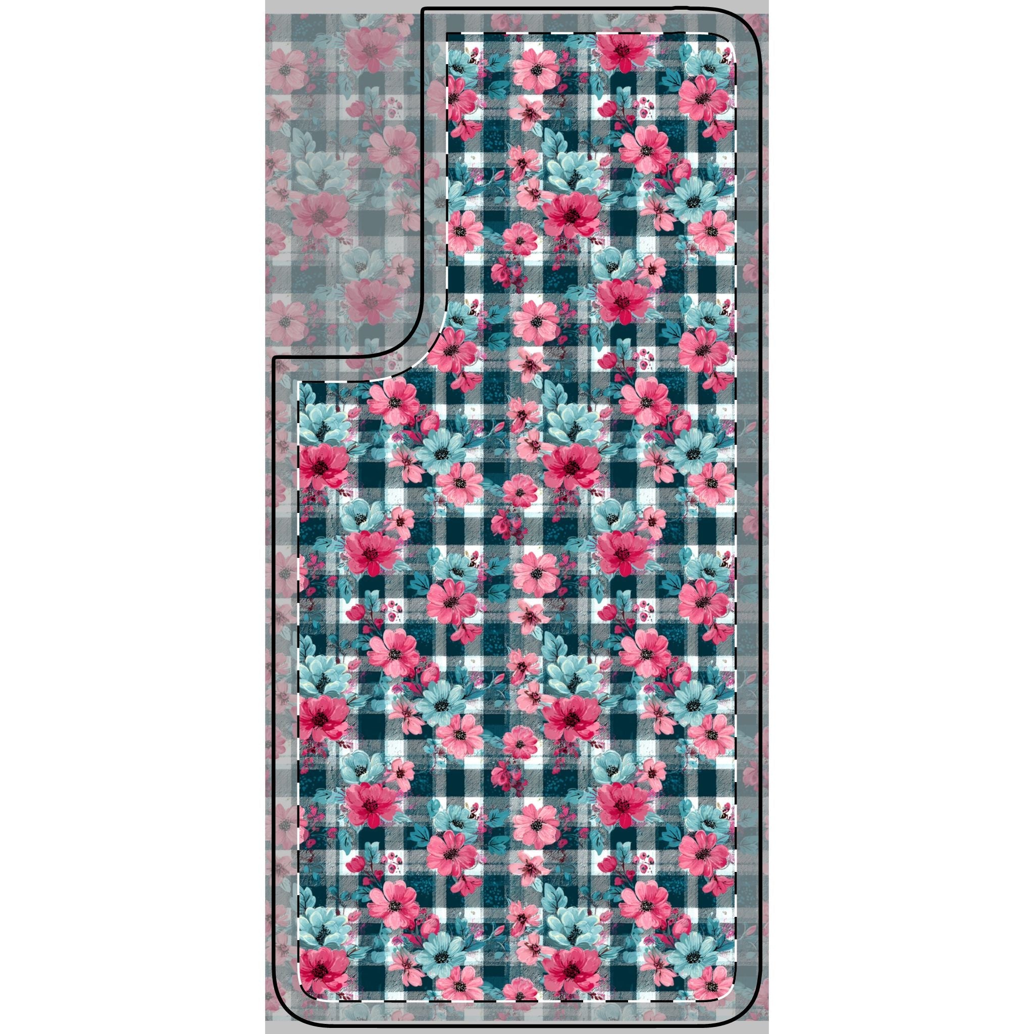 Dark Green Floral Plaid Phone Case Skin, Artsulli - Art is Long, Life is Short, Phone Case, Size, Samsung Galaxy S22, , , , , 79686939441802569104