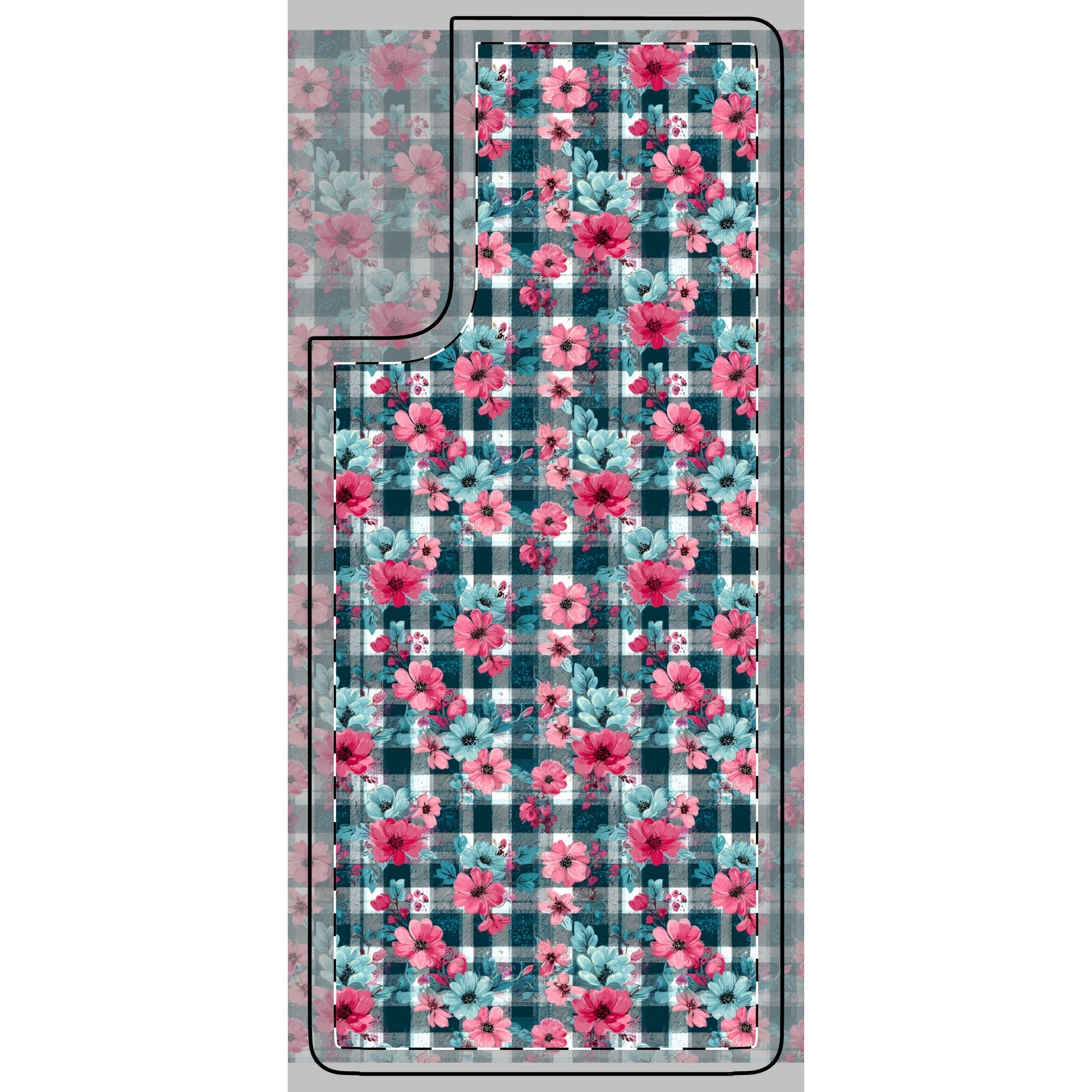 Dark Green Floral Plaid Phone Case Skin, Artsulli - Art is Long, Life is Short, Phone Case, Size, Samsung Galaxy S21, , , , , 25010438395687471839