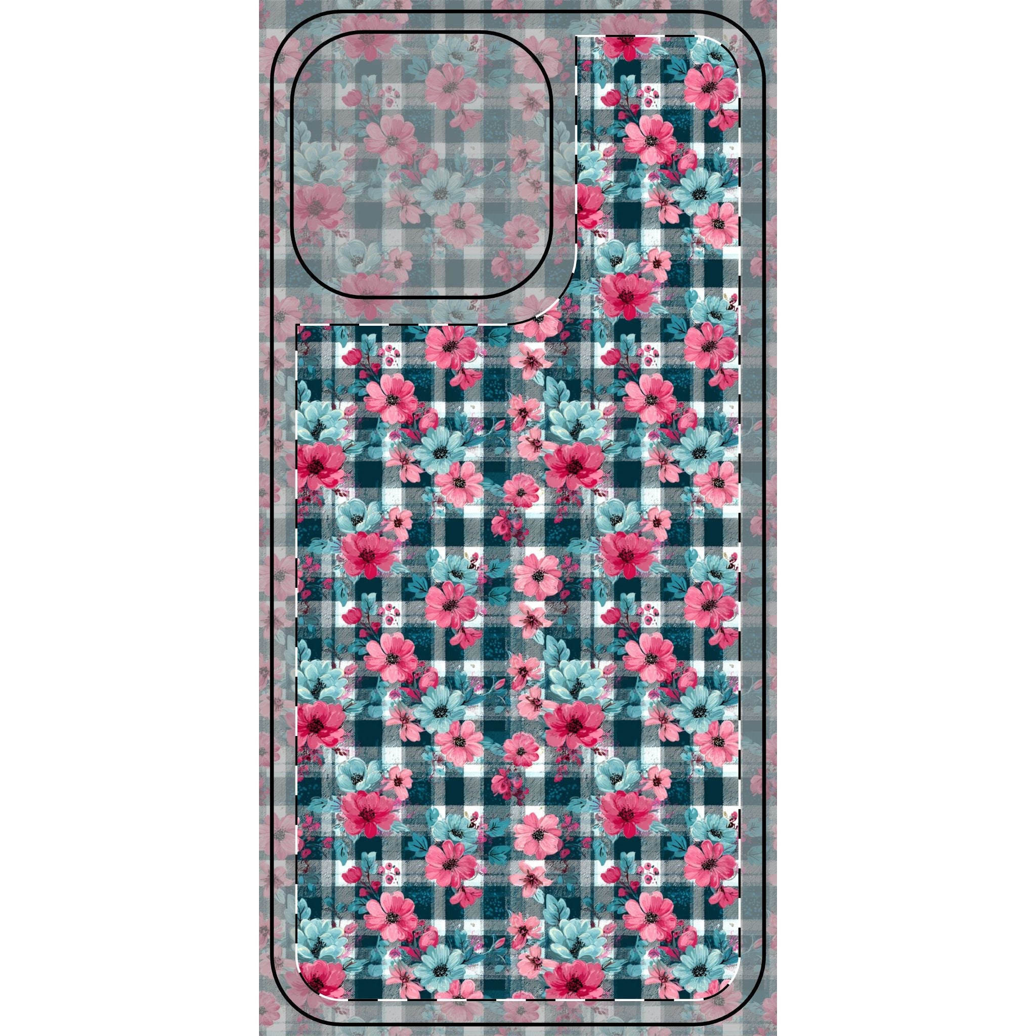 Dark Green Floral Plaid Phone Case Skin, Artsulli - Art is Long, Life is Short, Phone Case, Size, iPhone 13 Pro, , , , , 26578944216281917910