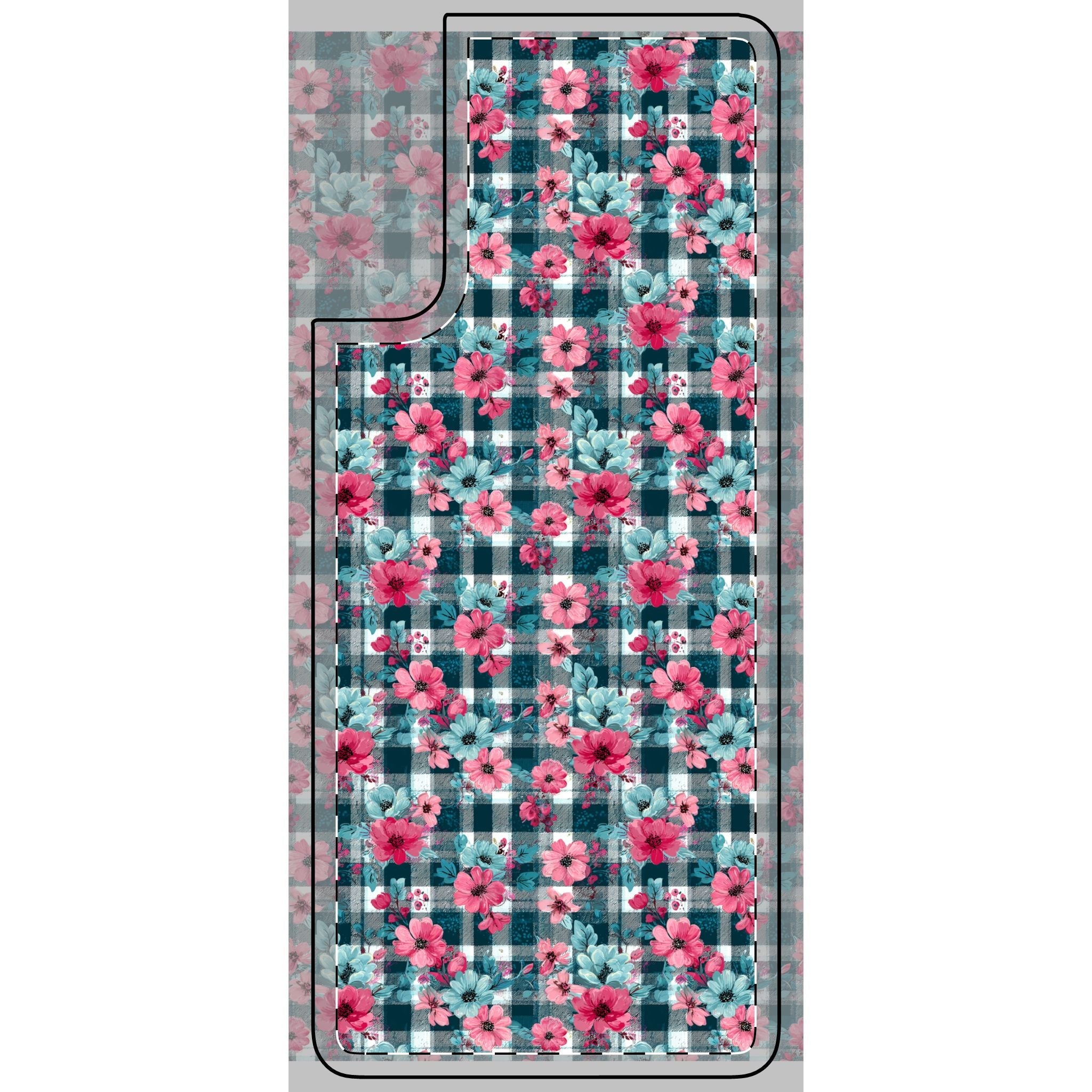 Dark Green Floral Plaid Phone Case Skin, Artsulli - Art is Long, Life is Short, Phone Case, Size, Samsung Galaxy S21 Plus, , , , , 15791584538875586137