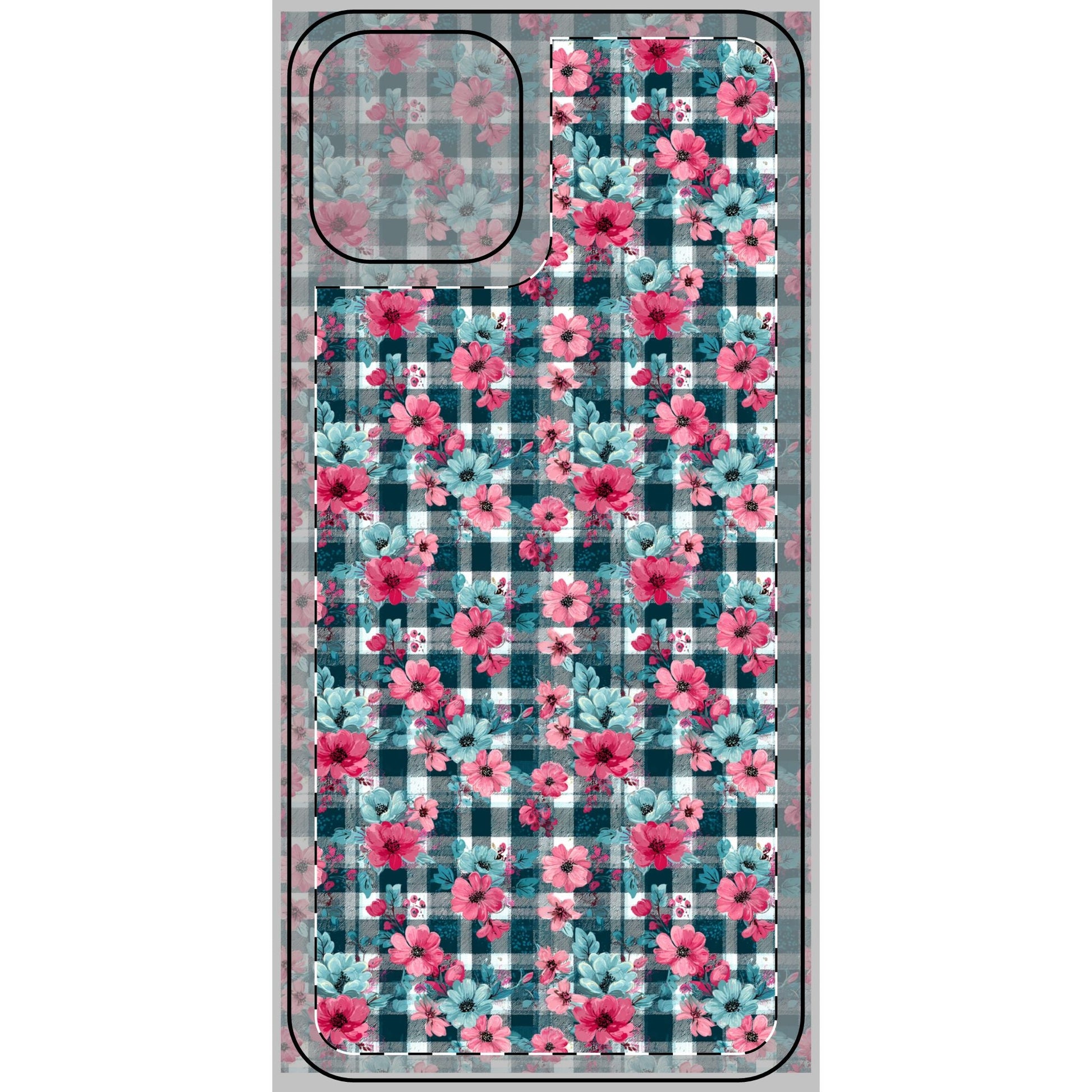 Dark Green Floral Plaid Phone Case Skin, Artsulli - Art is Long, Life is Short, Phone Case, Size, iPhone 11 Pro, , , , , 27901862899037131615