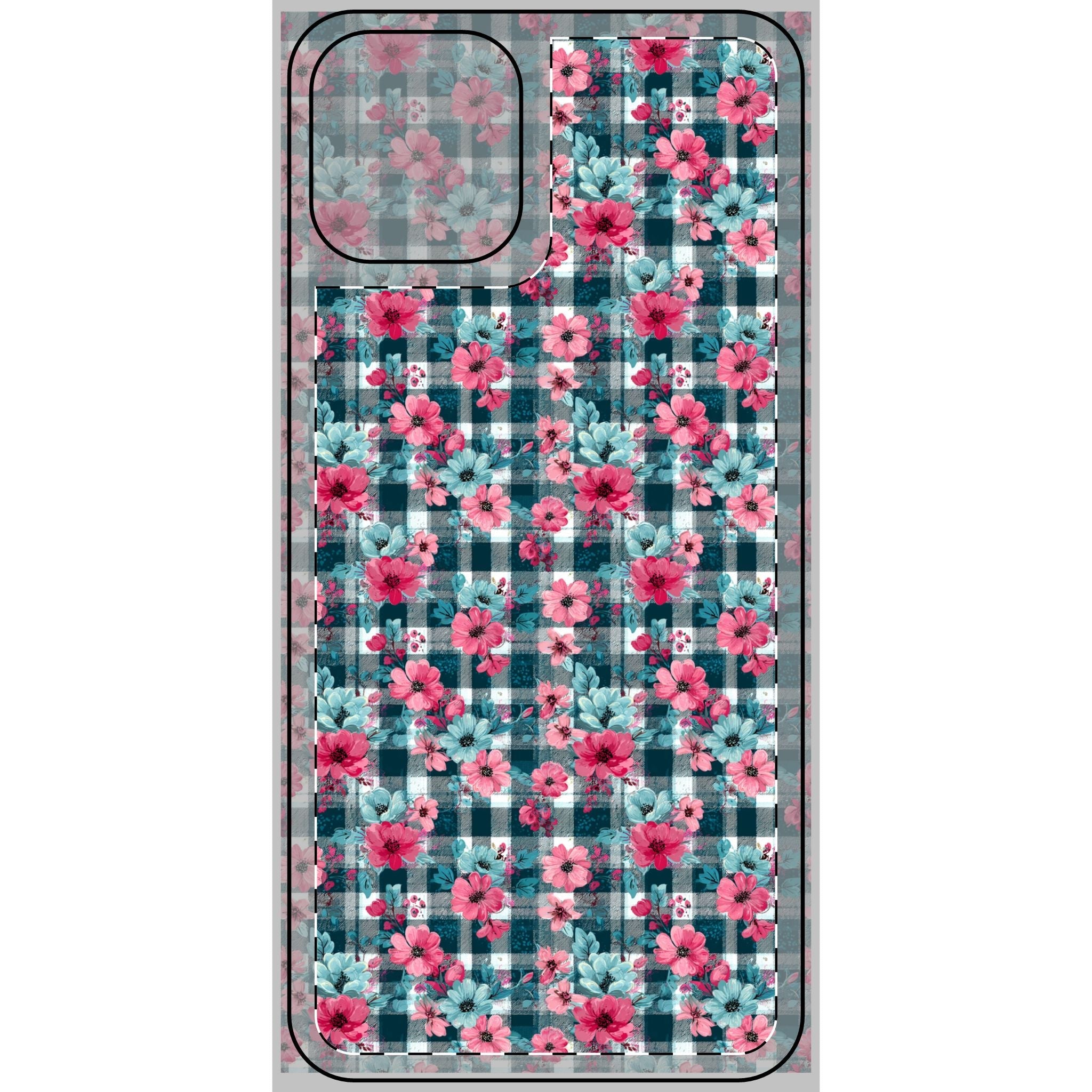 Dark Green Floral Plaid Phone Case Skin, Artsulli - Art is Long, Life is Short, Phone Case, Size, iPhone 11 Pro, , , , , 27901862899037131615