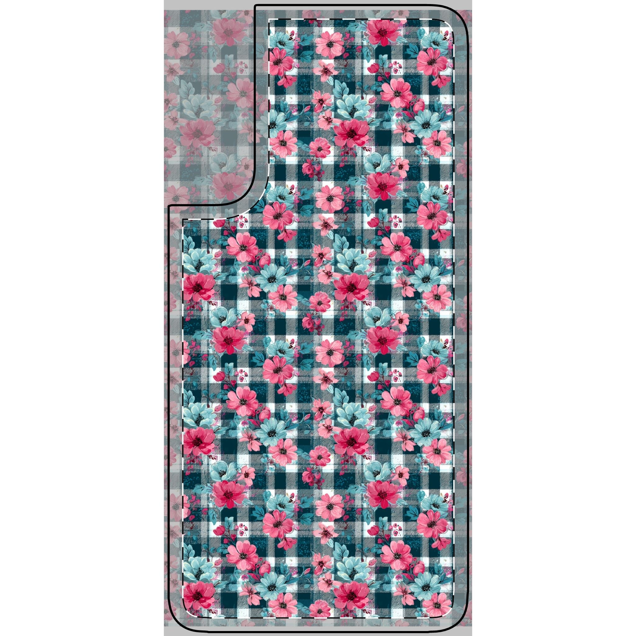 Dark Green Floral Plaid Phone Case Skin, Artsulli - Art is Long, Life is Short, Phone Case, Size, Samsung Galaxy S22 Plus, , , , , 84700419359211943867