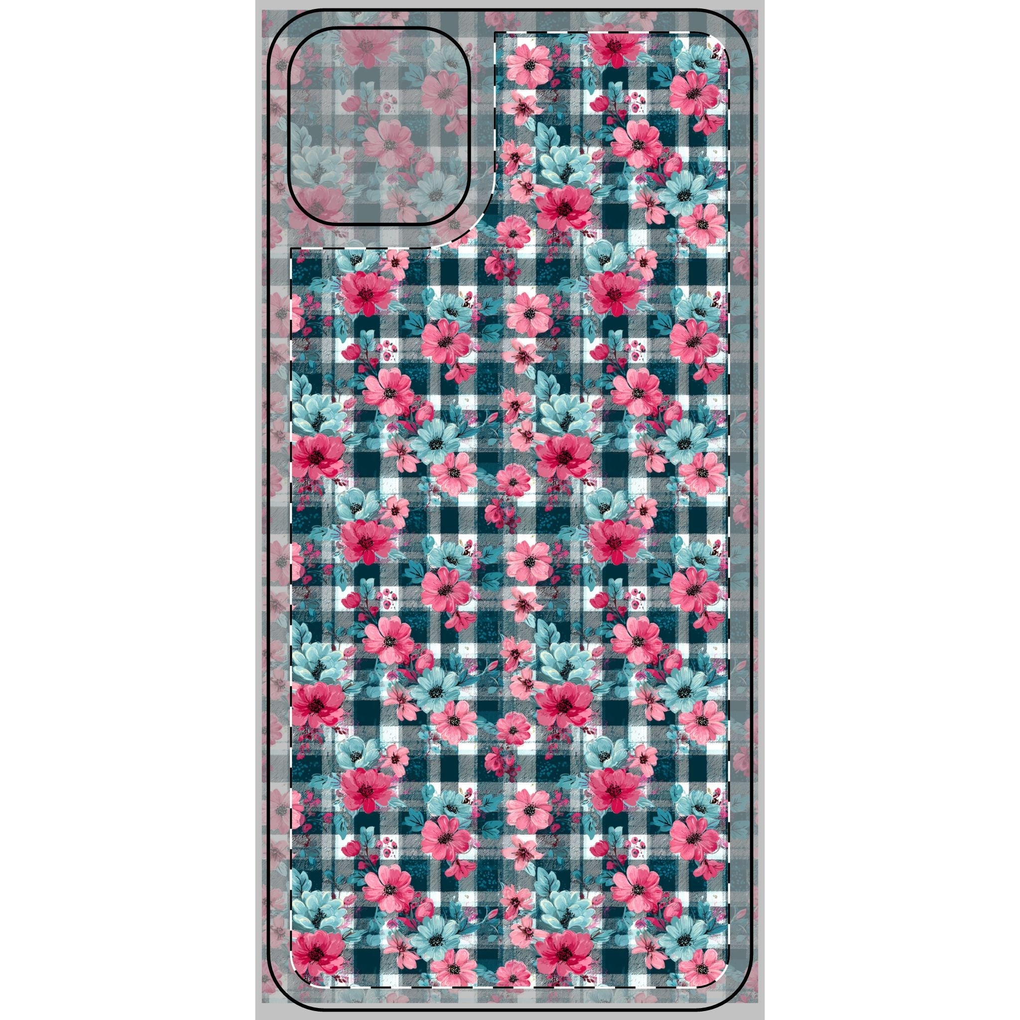 Dark Green Floral Plaid Phone Case Skin, Artsulli - Art is Long, Life is Short, Phone Case, Size, iPhone 11 Pro Max, , , , , 25902026989681896875