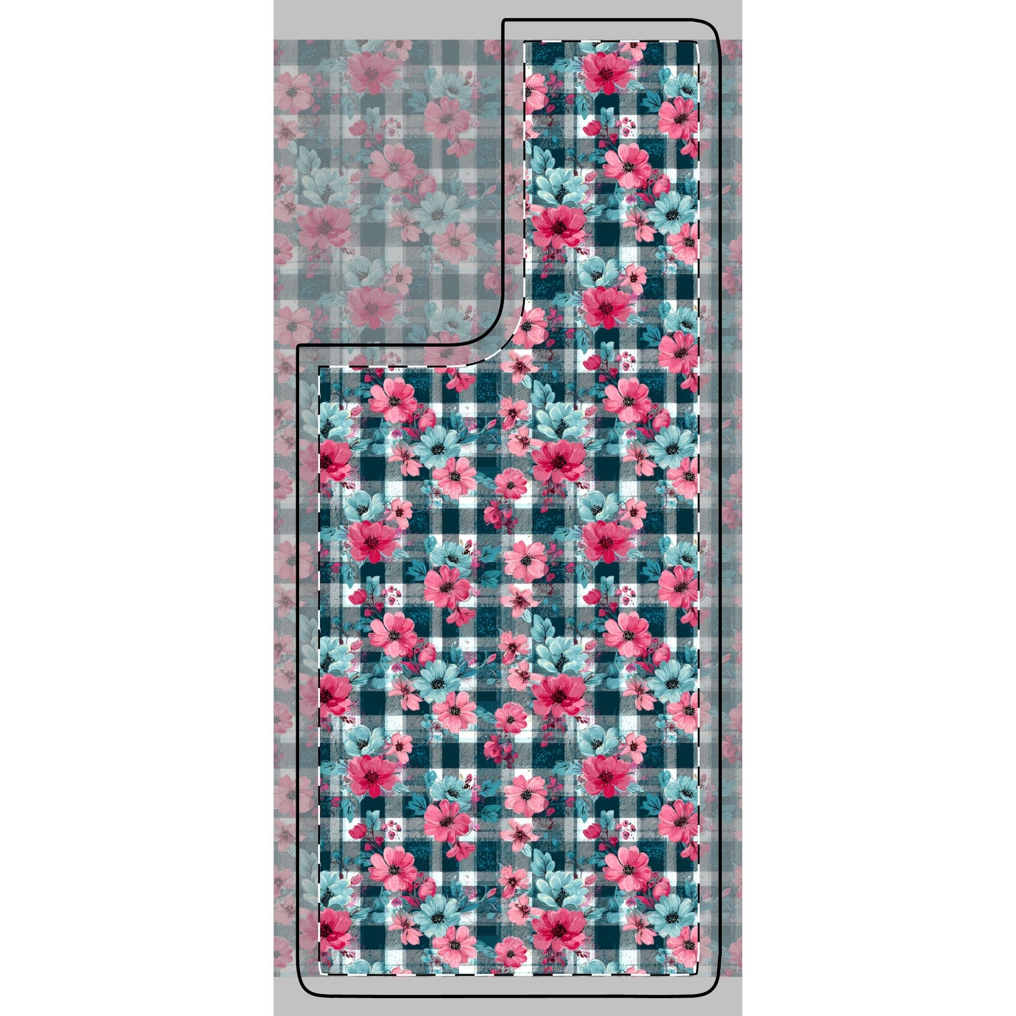Dark Green Floral Plaid Phone Case Skin, Artsulli - Art is Long, Life is Short, Phone Case, Size, Samsung Galaxy S21 Ultra, , , , , 78826260799604182010