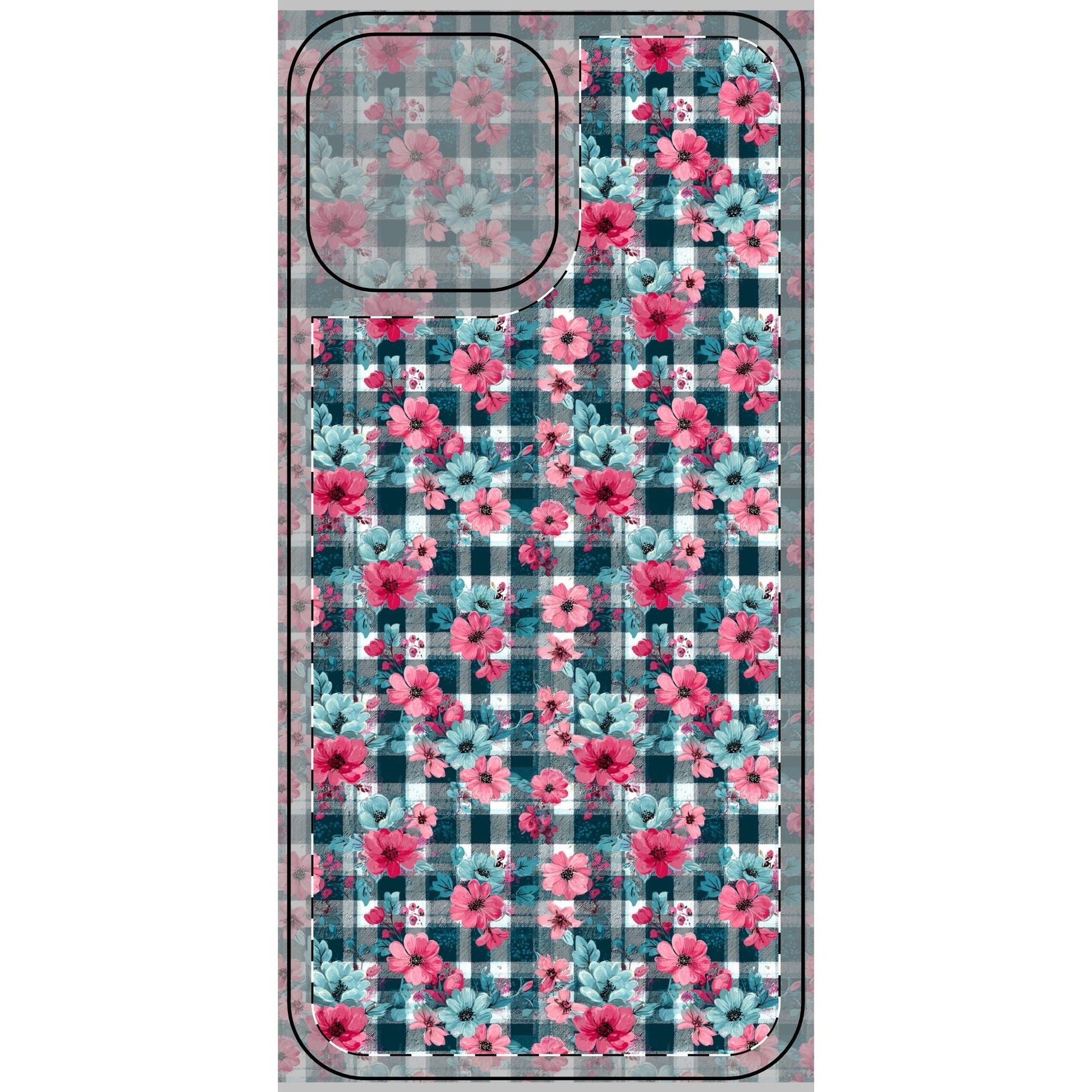 Dark Green Floral Plaid Phone Case Skin, Artsulli - Art is Long, Life is Short, Phone Case, Size, iPhone 13 Pro Max, , , , , 29786873016817474392