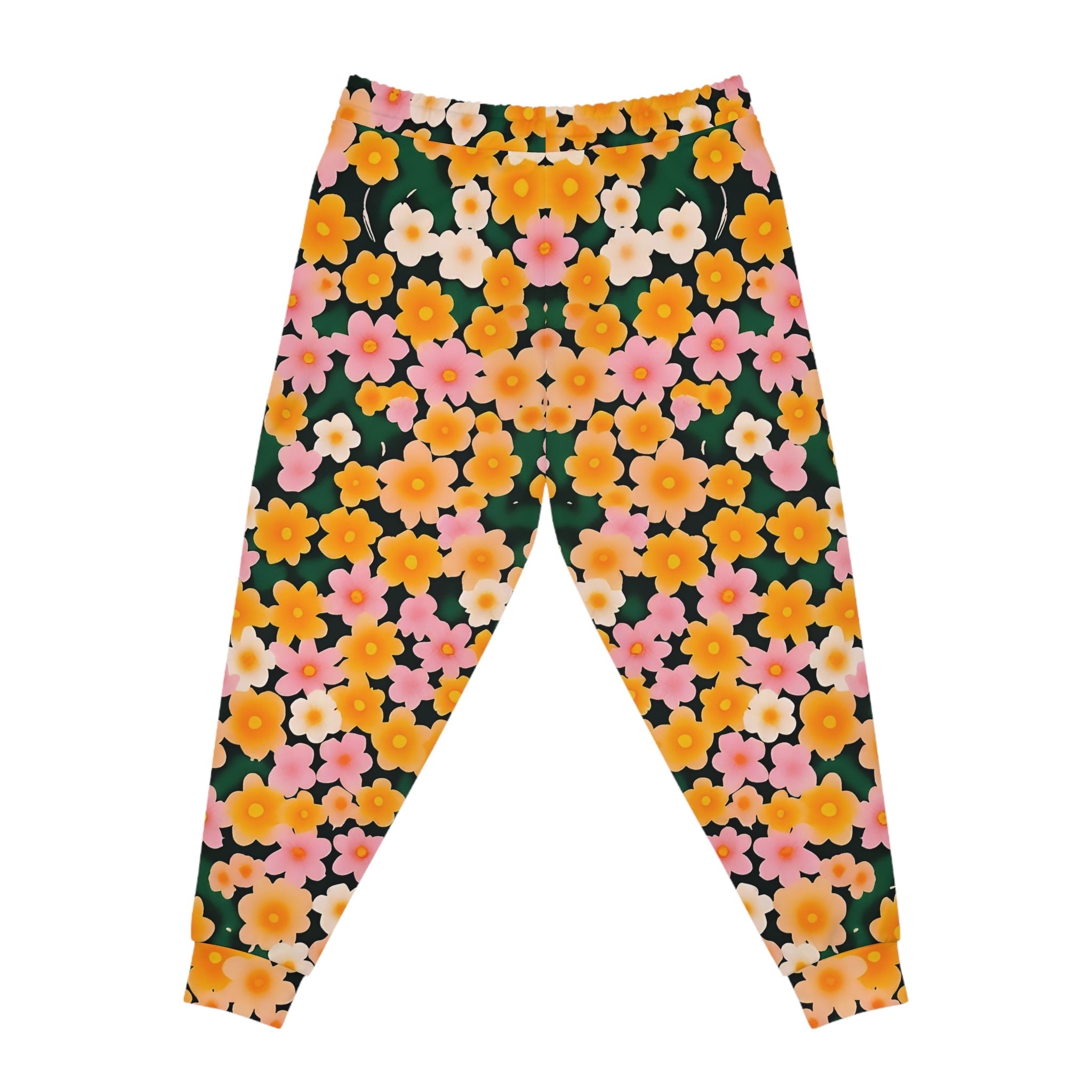 Dark Green Floral Print Joggers, Artsulli - Art is Long, Life is Short, All Over Prints, , , , , , , 