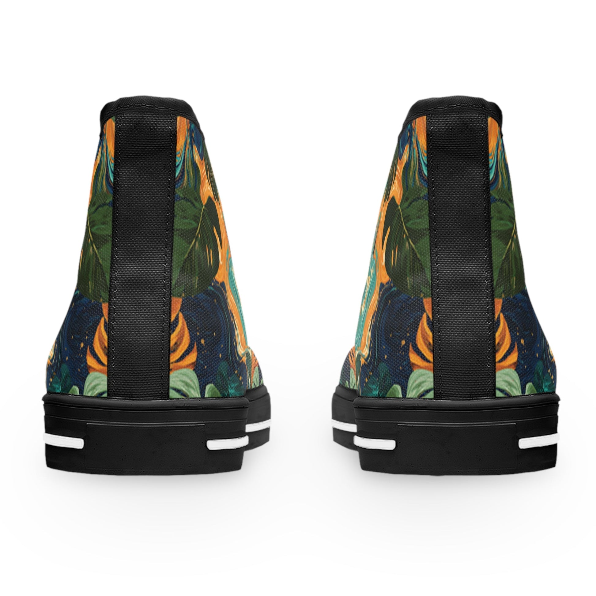 Dark Tropical Leaf High Top Sneakers, Artsulli - Art is Long, Life is Short, Shoes, , , , , , , 