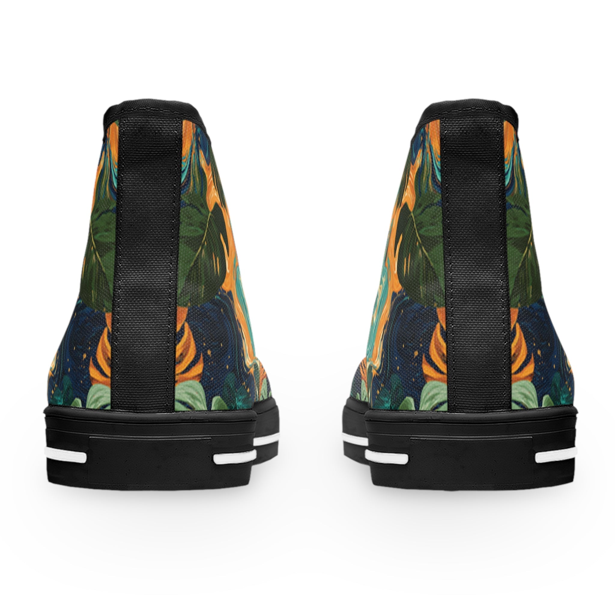 Dark Tropical Leaf High Top Sneakers, Artsulli - Art is Long, Life is Short, Shoes, , , , , , , 
