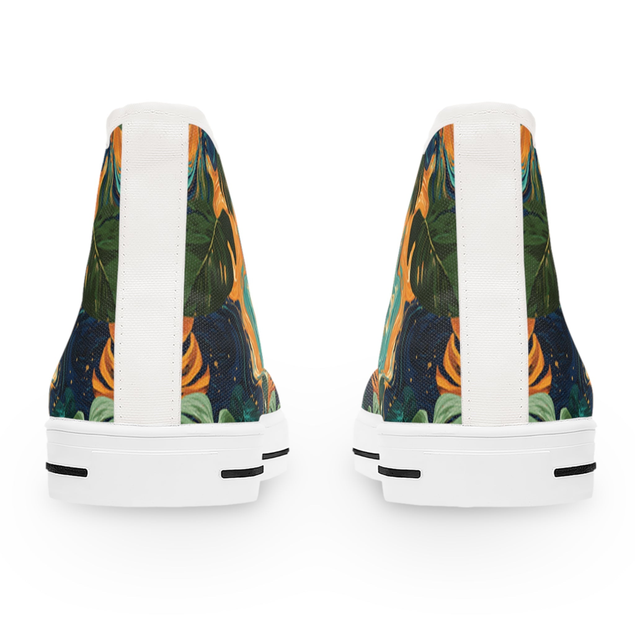 Dark Tropical Leaf High Top Sneakers, Artsulli - Art is Long, Life is Short, Shoes, , , , , , , 